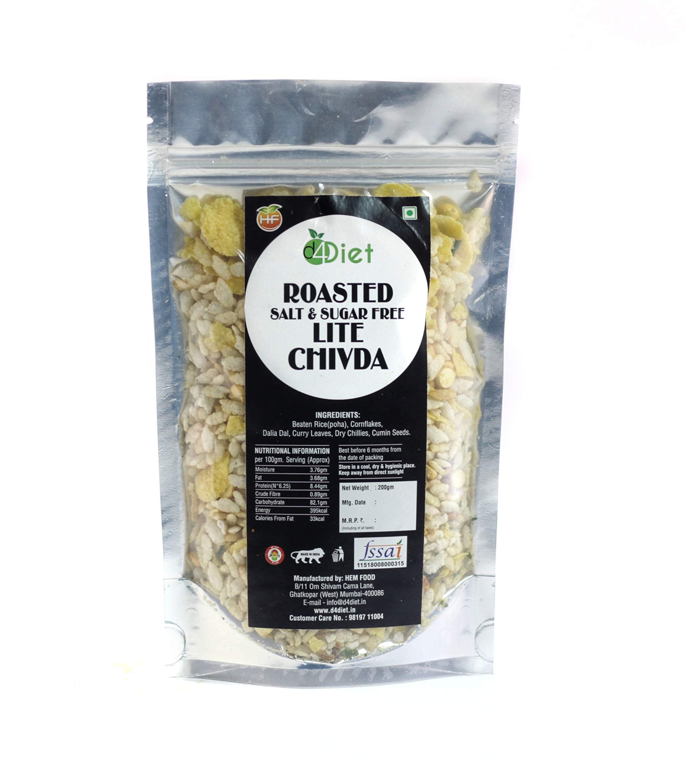D4DIET- ROASTED SALT & SUGAR FREE LITE CHIVDA-NAMKEEN/ROASTED SNACKS/HEALTHY SNACKS — image 4
