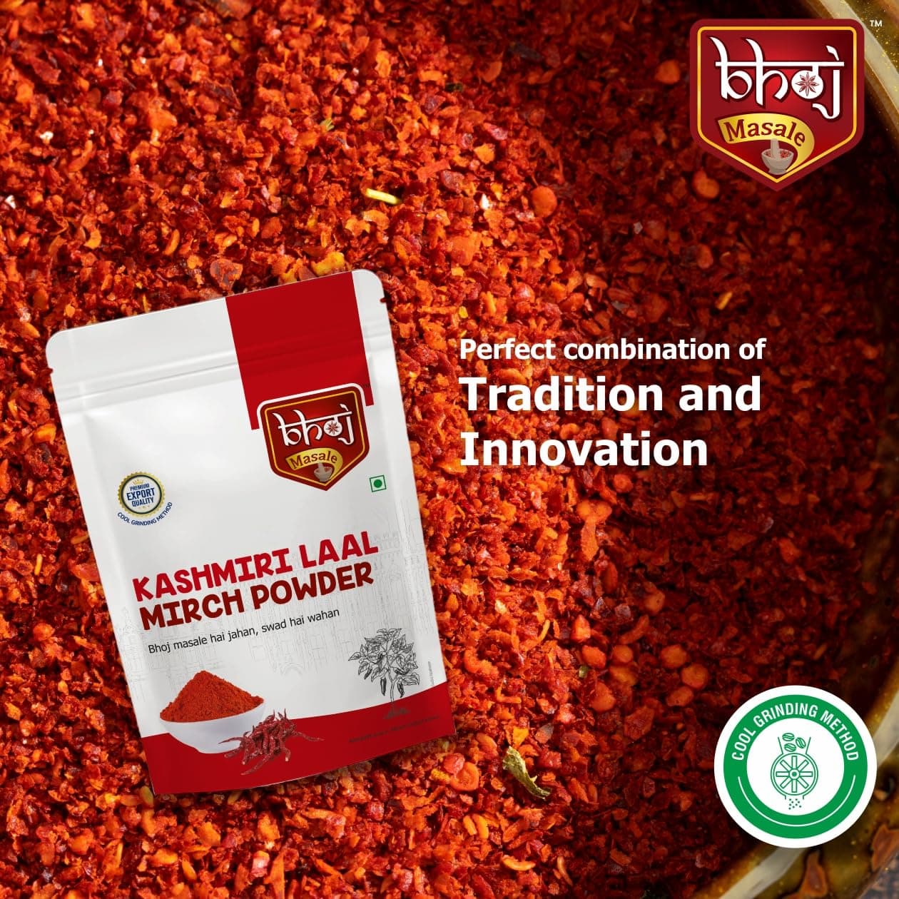 Bhoj Masale Kashmiri Lal Mirch Powder 200gm | Red Chilli Powder |Kashmiri Red Chilli Powder For Daily Cooking | Absolute Purity | No artificial colors And Preservatives — image 6