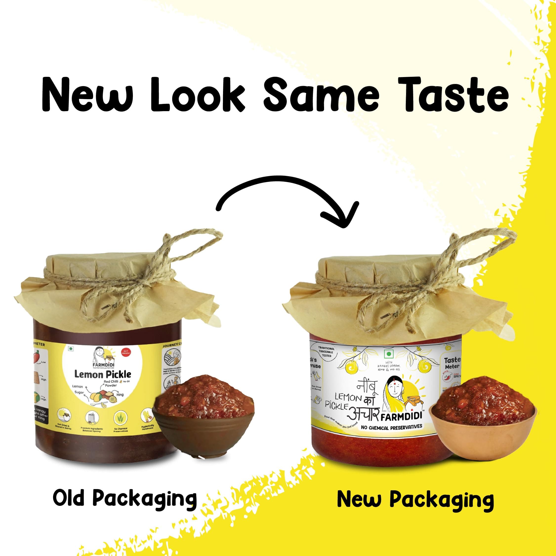 FarmDidi Khatta Meetha Crushed Lemon Pickle 1kg in Fresh | Homemade Oil-Free Nimbu ka Achar with No Onion or Garlic | Traditional Lemon Chunda Style Sweet & Sour Pickle | Grandma’s Taste, Indian Homemade Achar — image 3