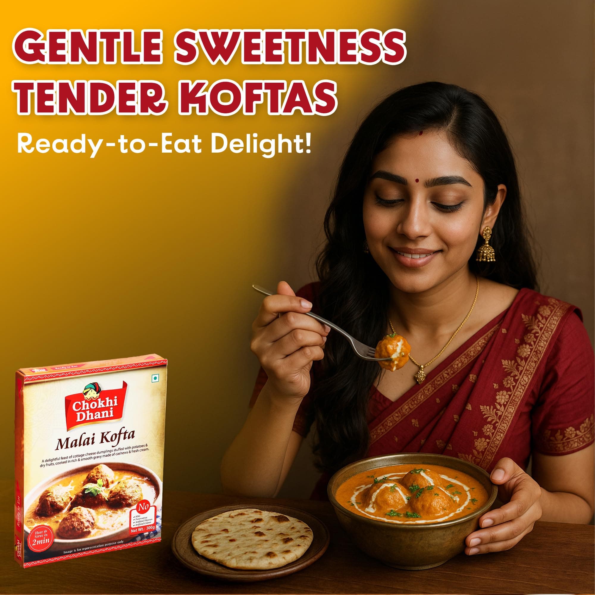Chokhi Dhani Malai Kofta Ready to Eat 300g | Paneer Kofta in Rich Cashew Cream Gravy | Authentic North Indian Curry | 2 Min Heat & Serve | Veg — image 7