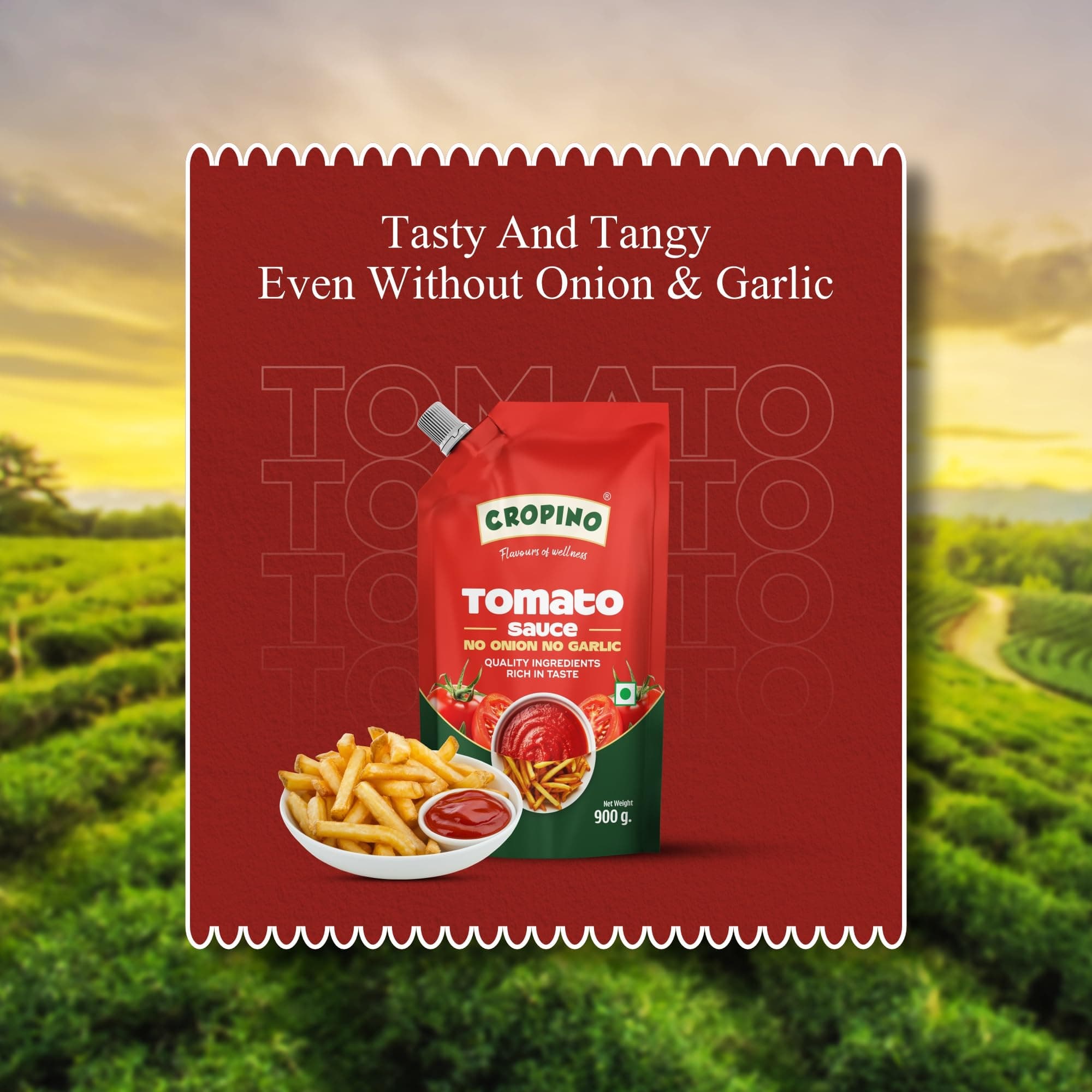 Cropino Tomato Sauce | Ketchup No Onion No Garlic 900 G — image 3