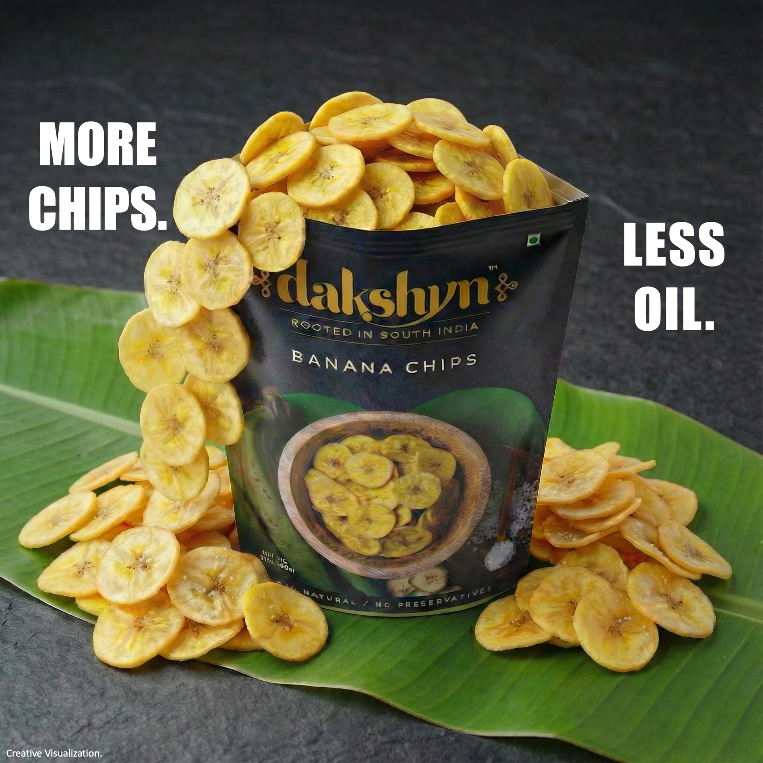 Dakshyn Nendran Yellow Banana Classic Satled Wafer Chips (200g x Pack of 2) | Jain Snacks No Onion No Garlic | Oil Free Snacks | Healthy, Gluten Free, Vegan, Plant Based | Kerela Banana Salted Chips — image 5
