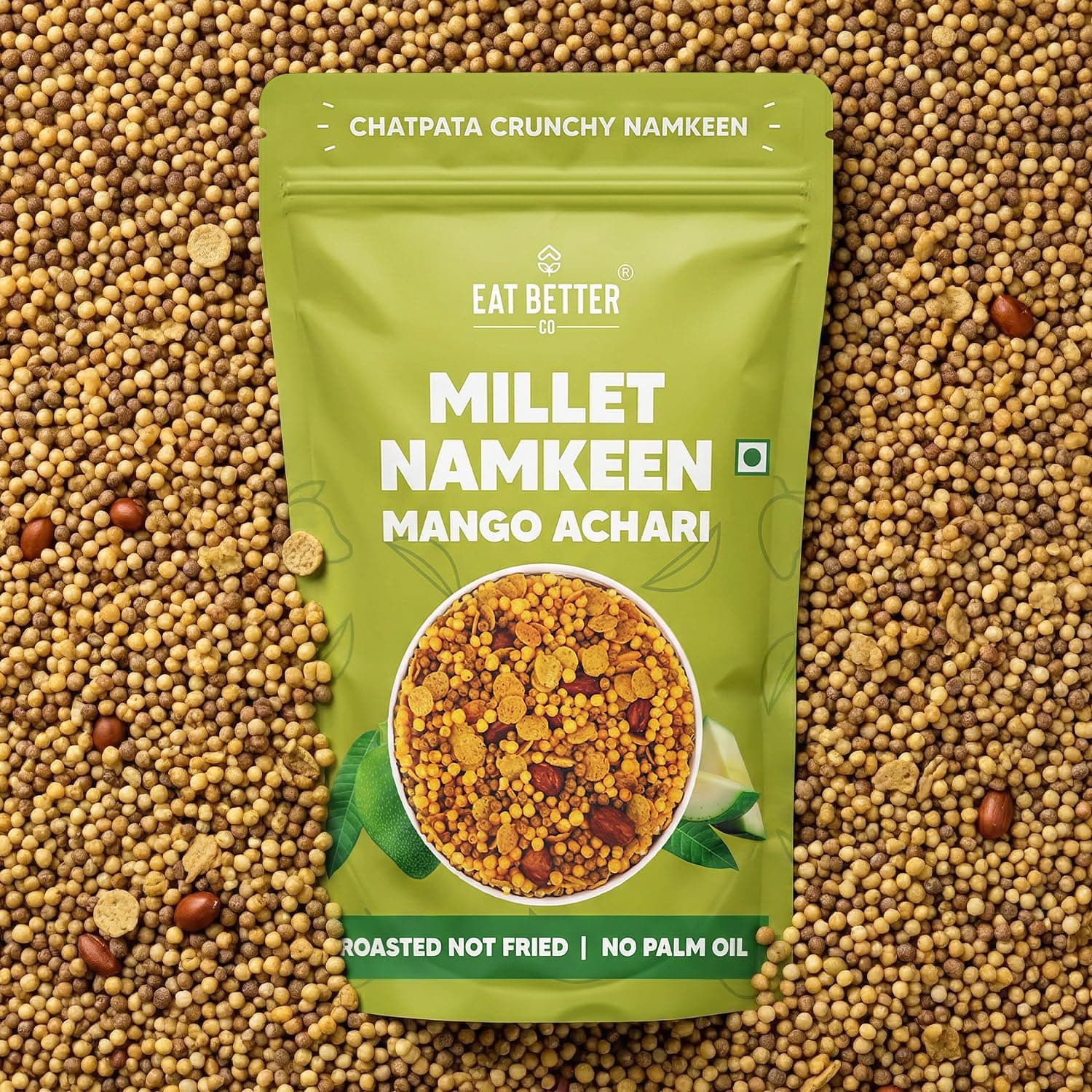 Eat Better Co – Millet Namkeen – Mango Achari – Chatpata, Healthy Namkeen Snack – Roasted, Not Fried | No Palm Oil | Healthy Replacement of Chips & Bhujia – 100 grams — image 4