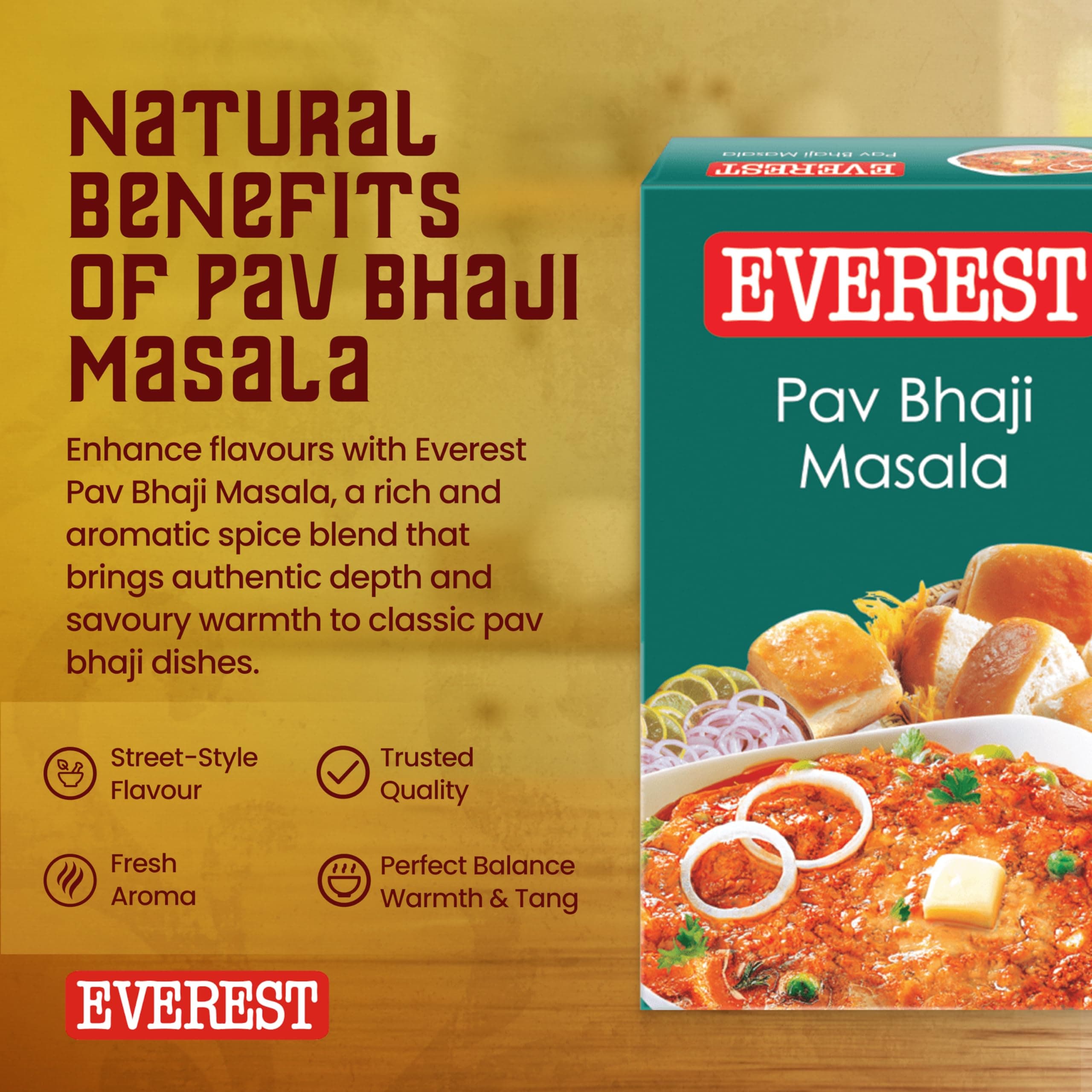 Everest Pav Bhaji Masala – 50g | Authentic Mumbai-Style Spice Blend for Rich, Flavourful Pav Bhaji | Aromatic Masala Powder for Bhaji, Snacks & Street-Style Cooking — image 6