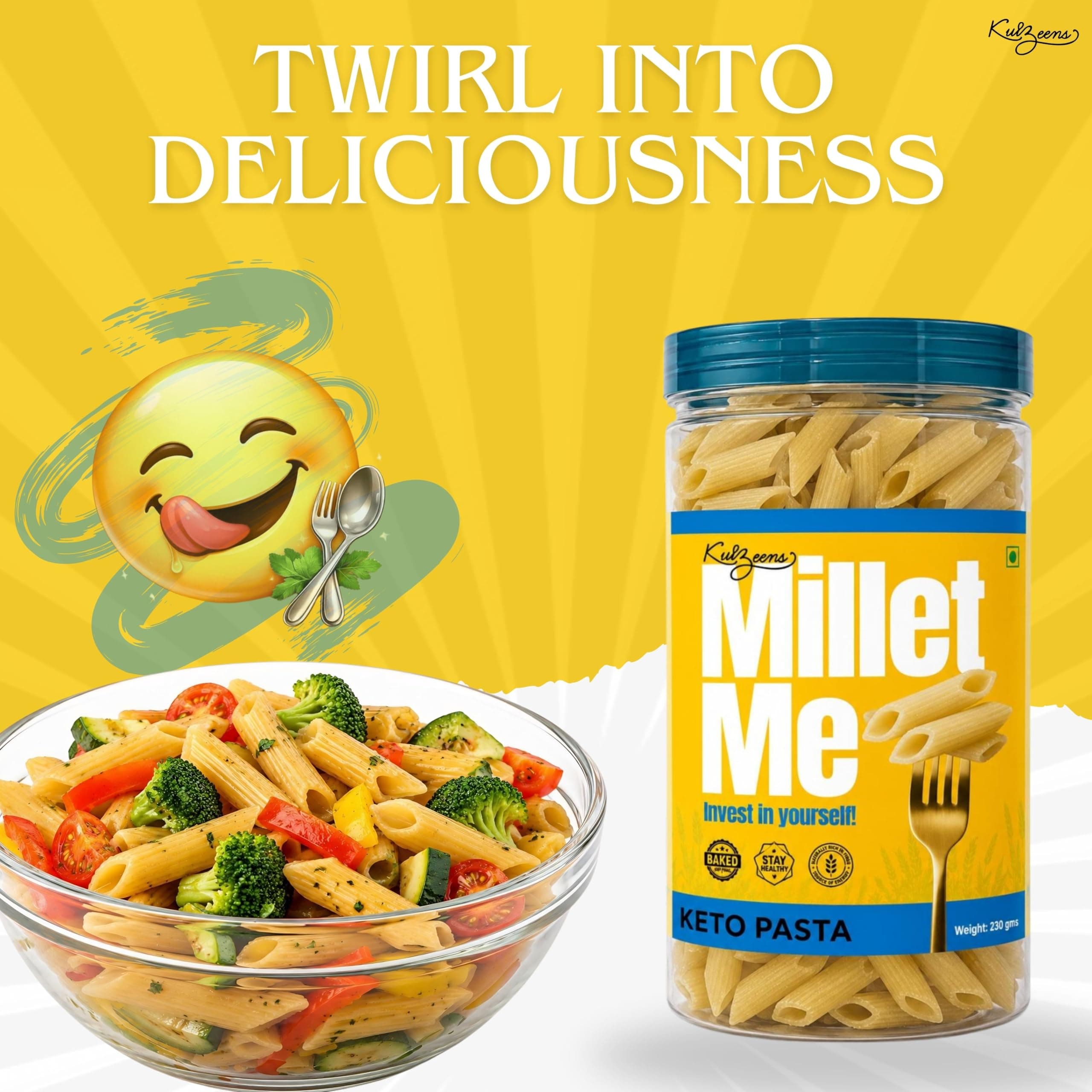 Millet Me by Kuizeens Keto Pasta - 230g (Pack of 4) | Ultra Low Carb & High Protein penne pasta | Diabetic Friendly & Keto Diet Approved | No Added Sugar, Maida-Free & Gluten Free | No Onion No Garlic | Jain-Friendly | Instant Pasta — image 8