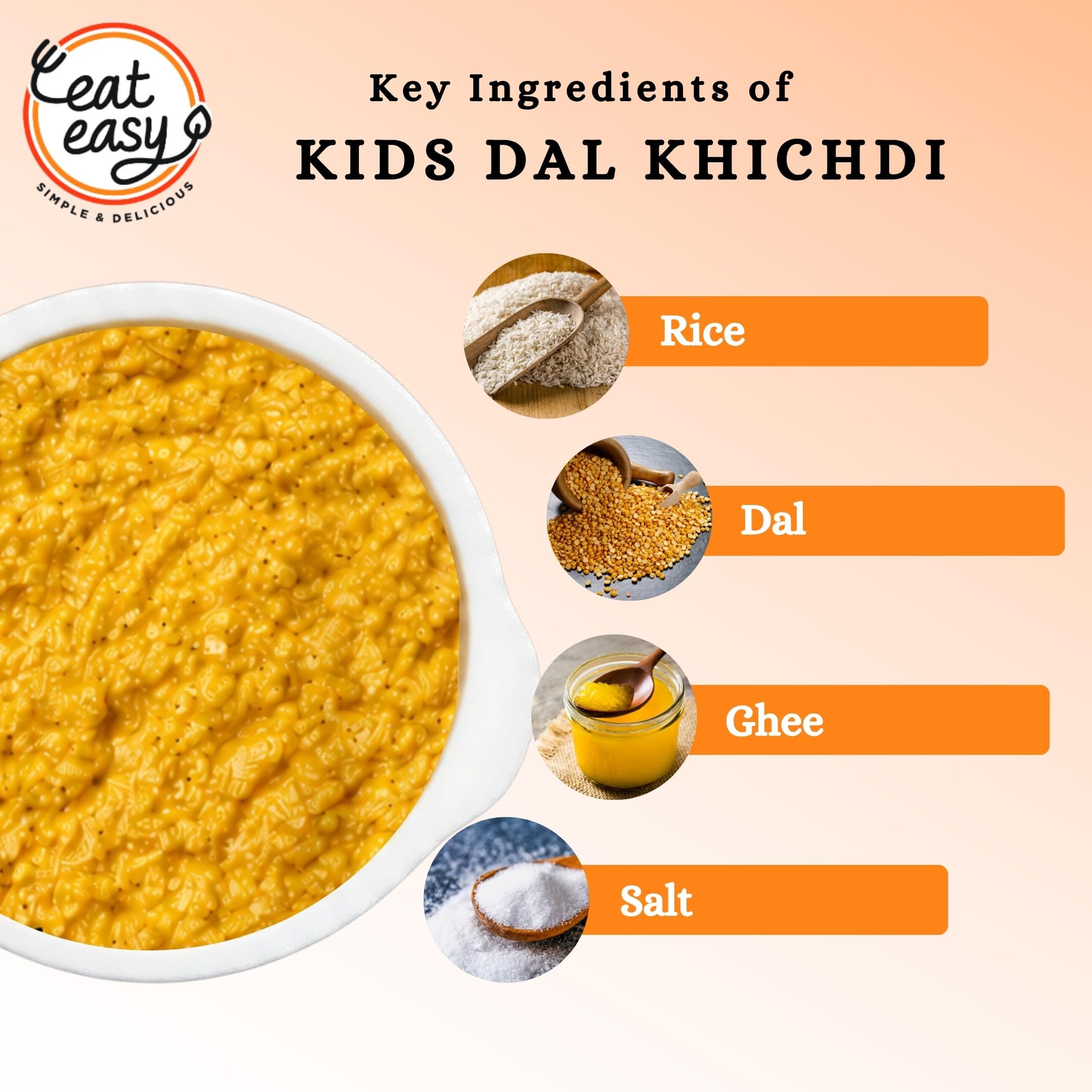 Eat Easy Ready to Eat Kids Dal Khichdi- 75gm (Pack of 2) | Freeze Dried | Just Add Hot Water — image 5