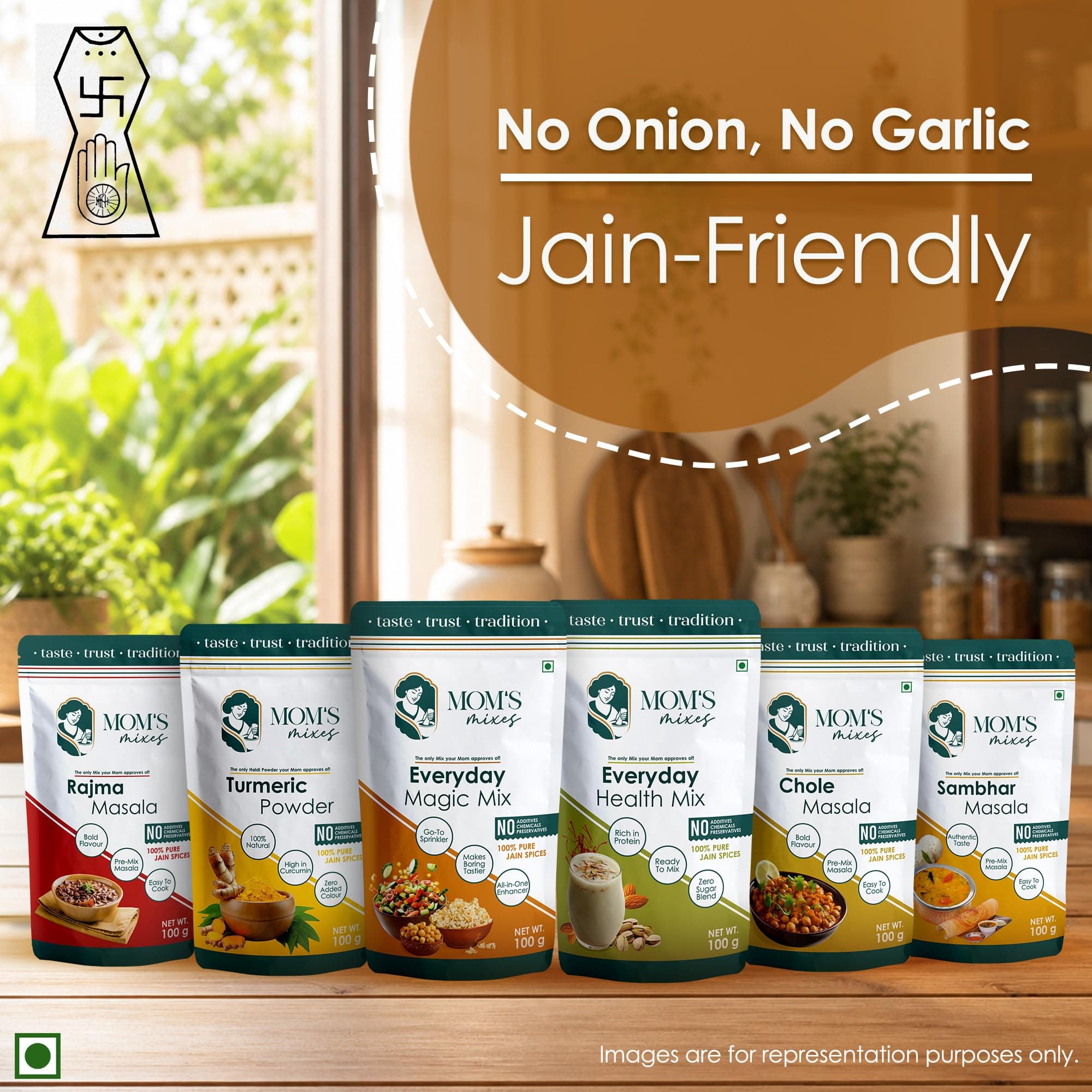 Mom’s Mixes Garam Masala (Garam Masala Powder) | Pure Jain Spices | No Onion No Garlic (Jain Friendly) | Rich & Aromatic | No Preservatives | 100g — image 10
