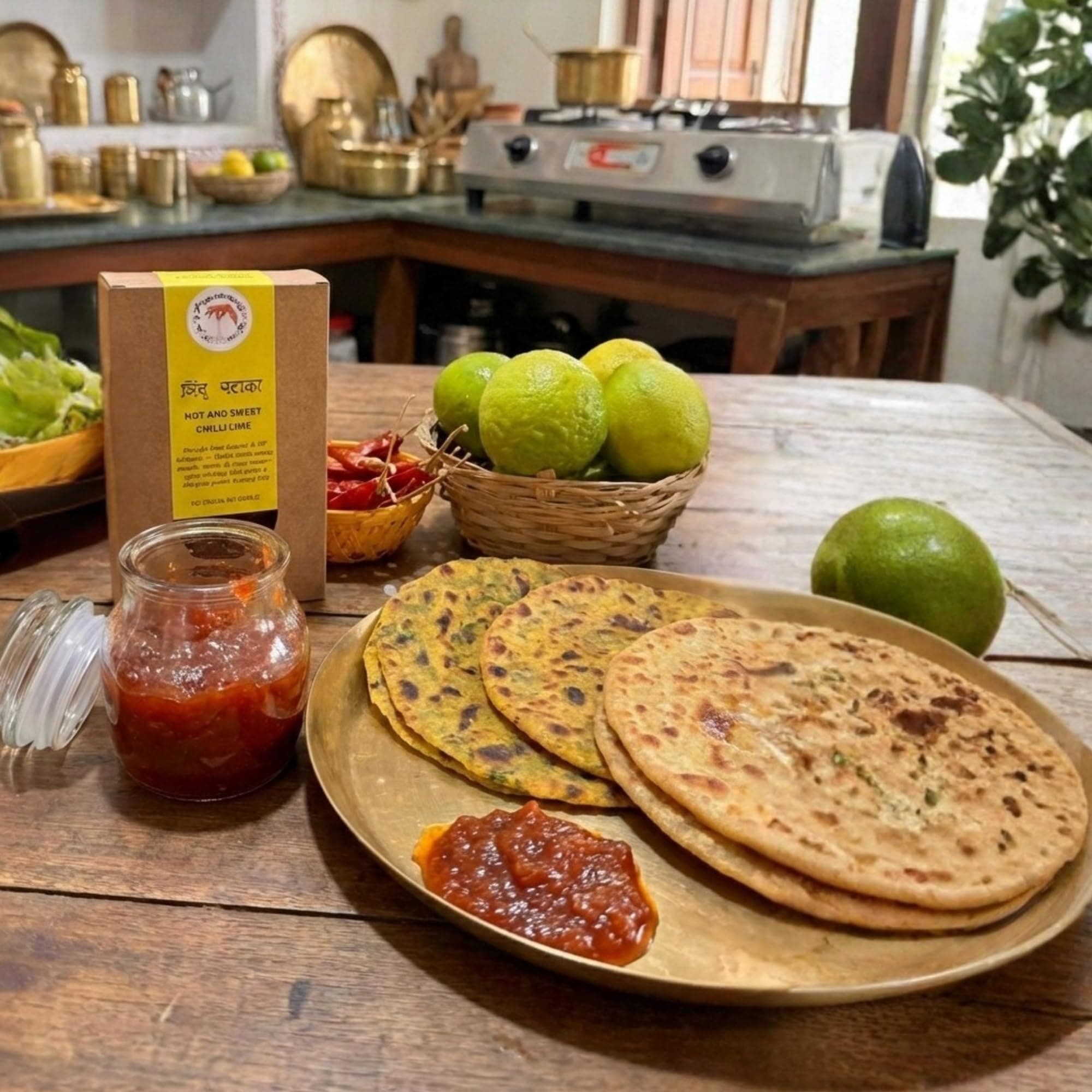 Do Chutki Indori Swad Combo | Nimbu Pataka Hot Sweet Chilli Lime Chutney 200g + Chhappan Teekha Indori Jiravan Masala Powder 100g | No Onion No Garlic | No Preservatives | Pack of 2 — image 5