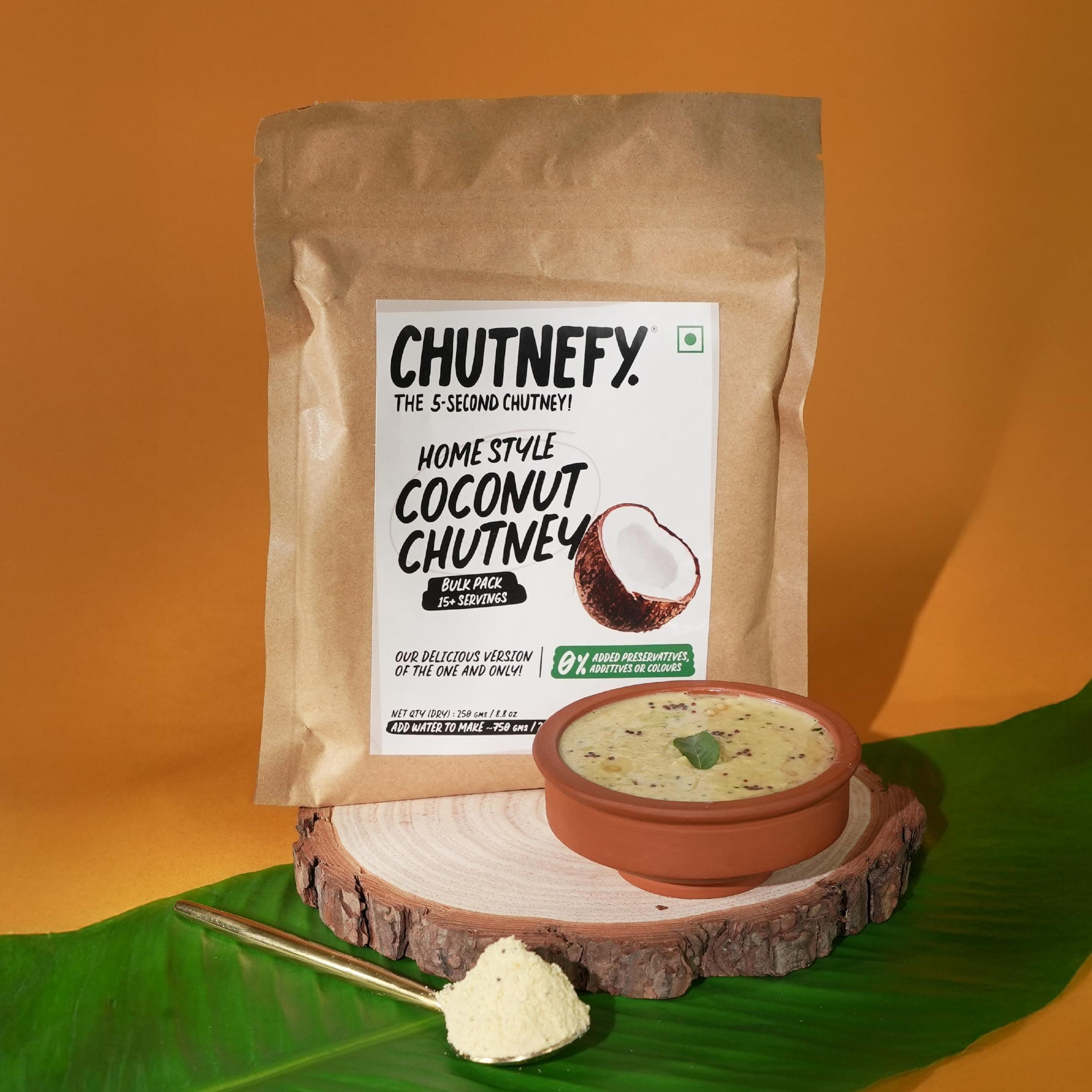 Chutnefy Coconut Chutney Mix | 250g Freeze-Dried Instant Dry Mix | Just Add Water to Make 20+ Servings (1000 g) | 0% Preservatives or Additives — image 7