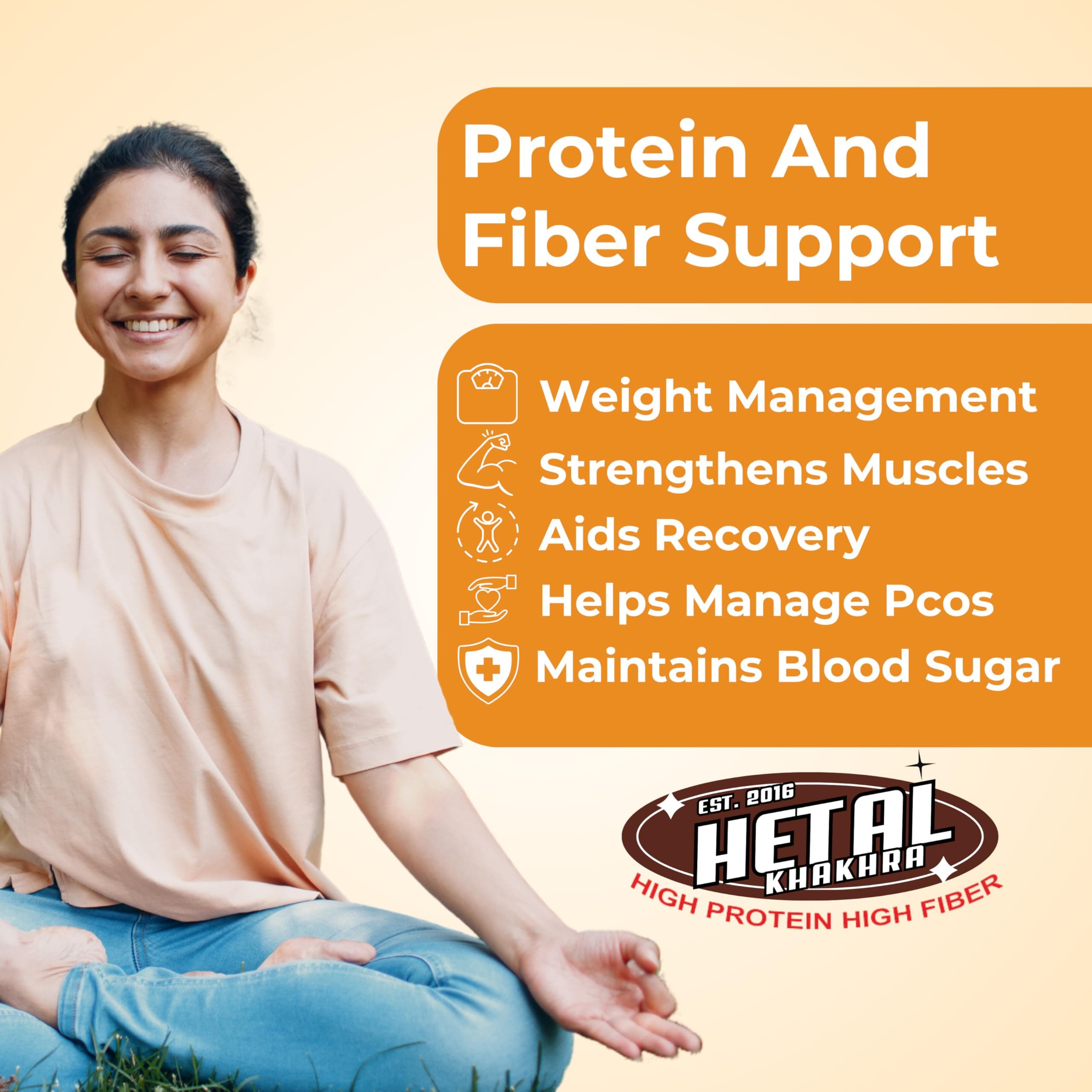 Chat Khakhra | JAIN | Crispy | Ready To Eat | High Protein High Fiber| No Palm Oil | 200g Vacuum Pack Of 2 — image 6