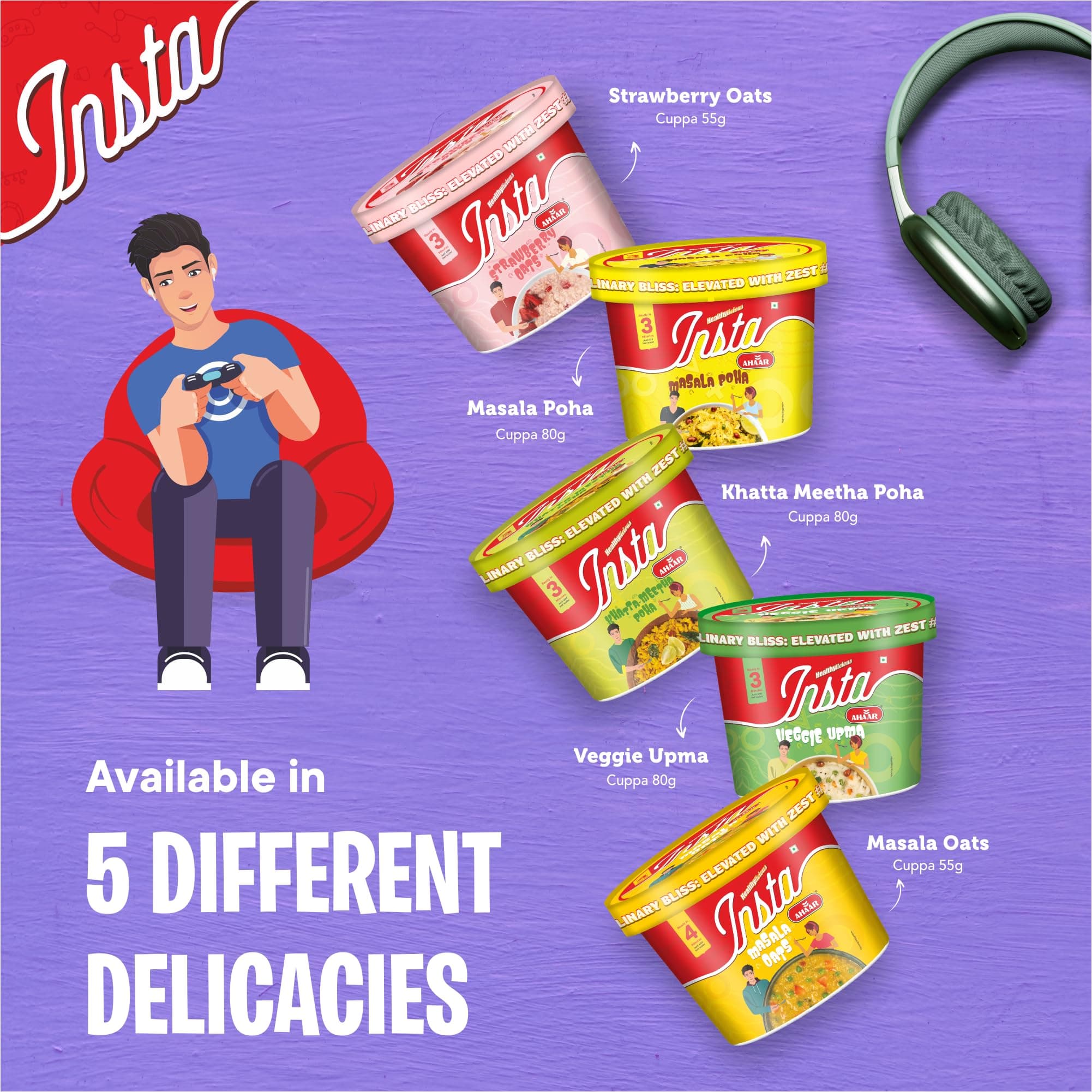 Insta Ahaar Ready To Eat Upma, Cuppa 80g Pack of 1 — image 7