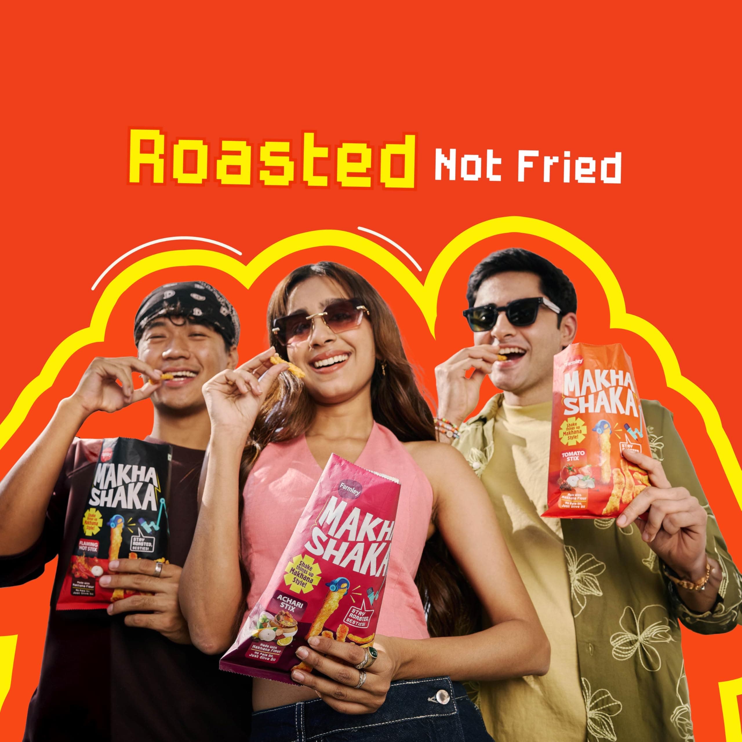 Farmley Makha Shaka Masala Stix Farmley Pillow Pouch 33 g I Healthy Snacks | Namkeen Snacks I Puffed Snacks | Roasted in Olive Oi — image 8
