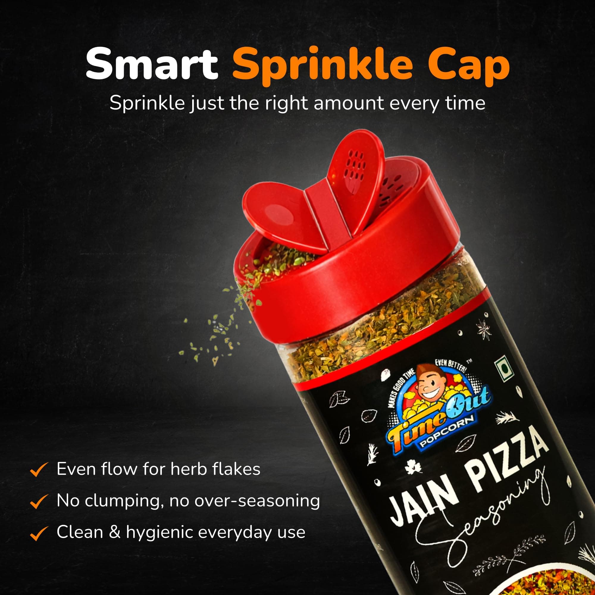 Time Out Popcorn No Garlic & Onion Jain Pizza Seasoning,120g, Pasta,Italian & Indian Dishes,Pack of 2 — image 6