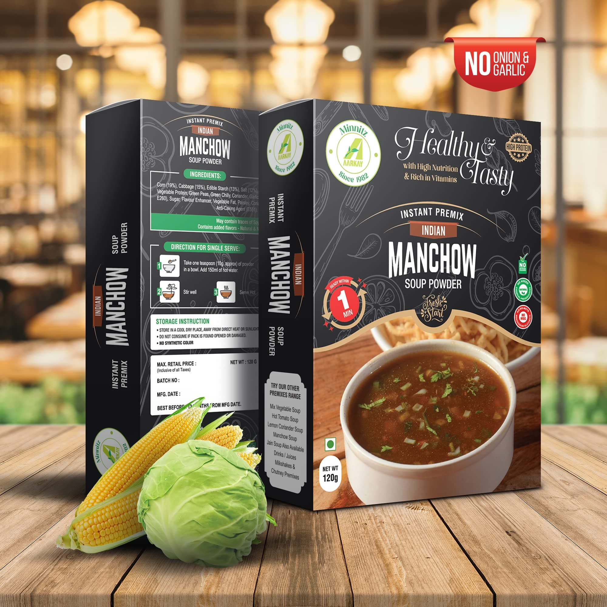 Minnitz Fresh and Delicious Manchow Veg Soup | Instant Mix | No Garlic and Onion |No Added Preservatives | No Chemical | Manchow Veg Soup Mix 120g(12 Servings) — image 5