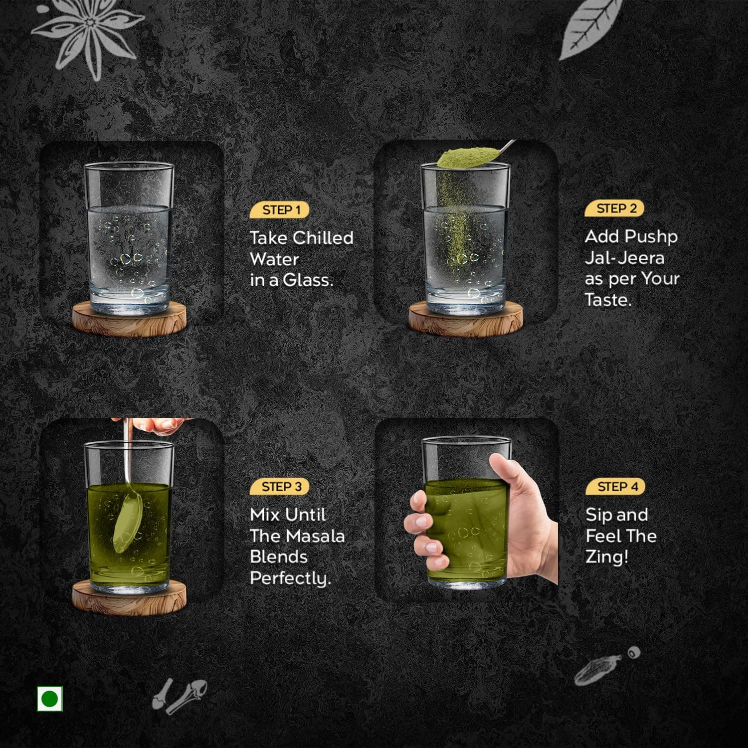 Pushp Brand Jal Jeera Powder (Masala) 500 g Pouch | Pack of 2 | Instant Drink Mix Masala for Refreshing Summer Drink & Chat, Mint & Cumin Blend, No Artificial Colours | Hygienically Packed | — image 8