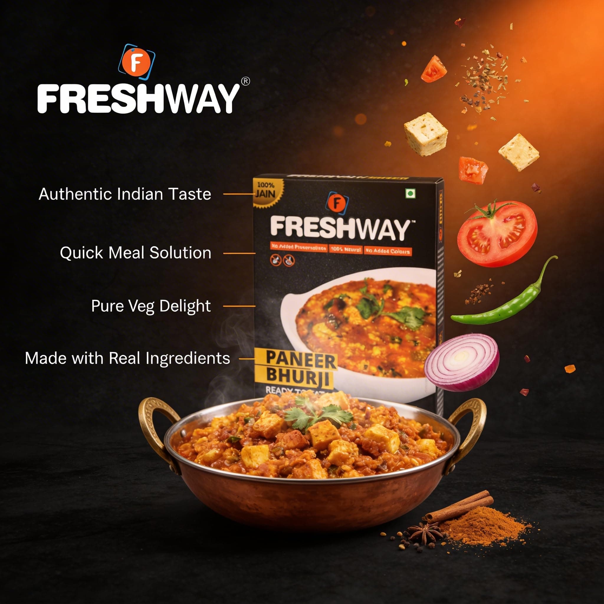 Freshway Pack Of 2 (Jain Paneer Bhurji + Jain Paneer Bhurji) Ready To Eat Freeze Dried With No Added Preservative & Colors — image 8