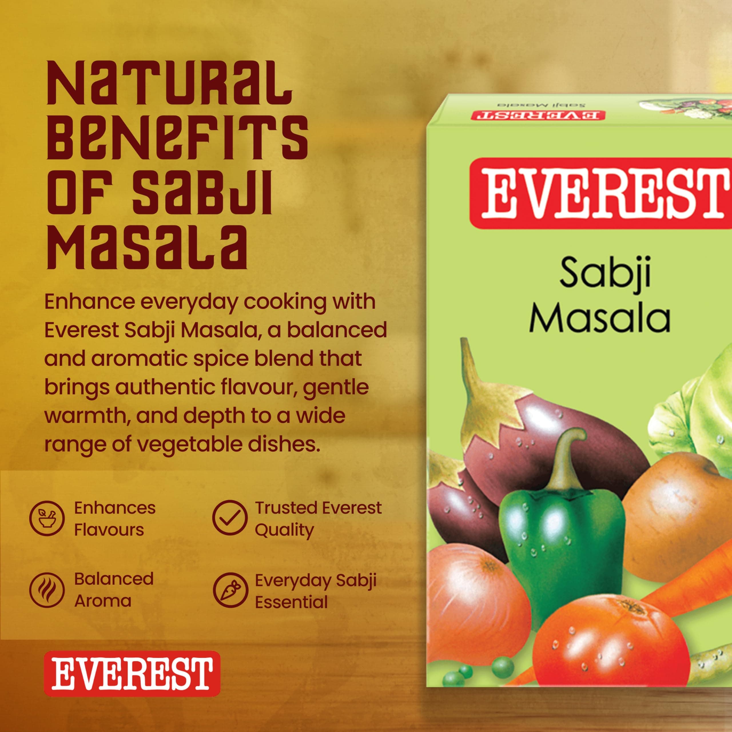 Everest Sabji Masala – 100g | Subtle, Aromatic Blend for Flavourful Vegetable Curries | Balanced Spice Mix for Everyday Indian Sabzi & Home Cooking — image 6