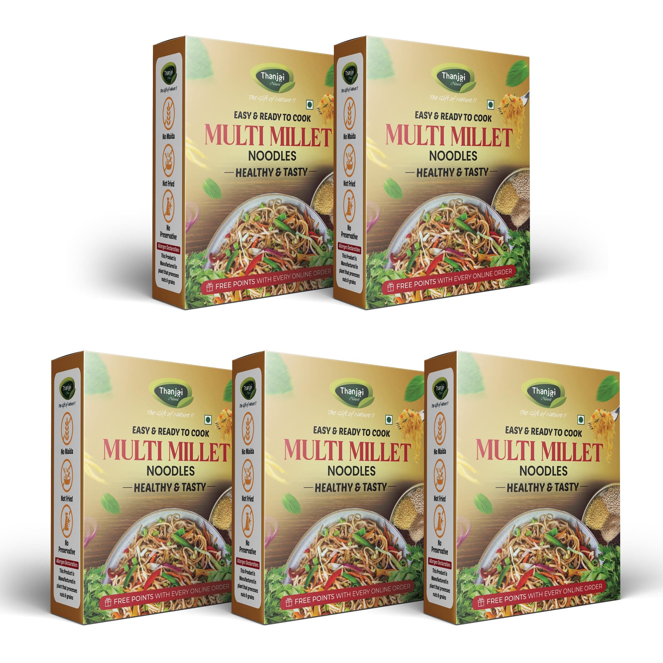 Thanjai Natural Multi Millet Noodles 180 Grams X 5 (900 Grams) of Homemade Natural Millet Noodles(No Preservatives, No Chemicals, No Artificial Extract) — image 2