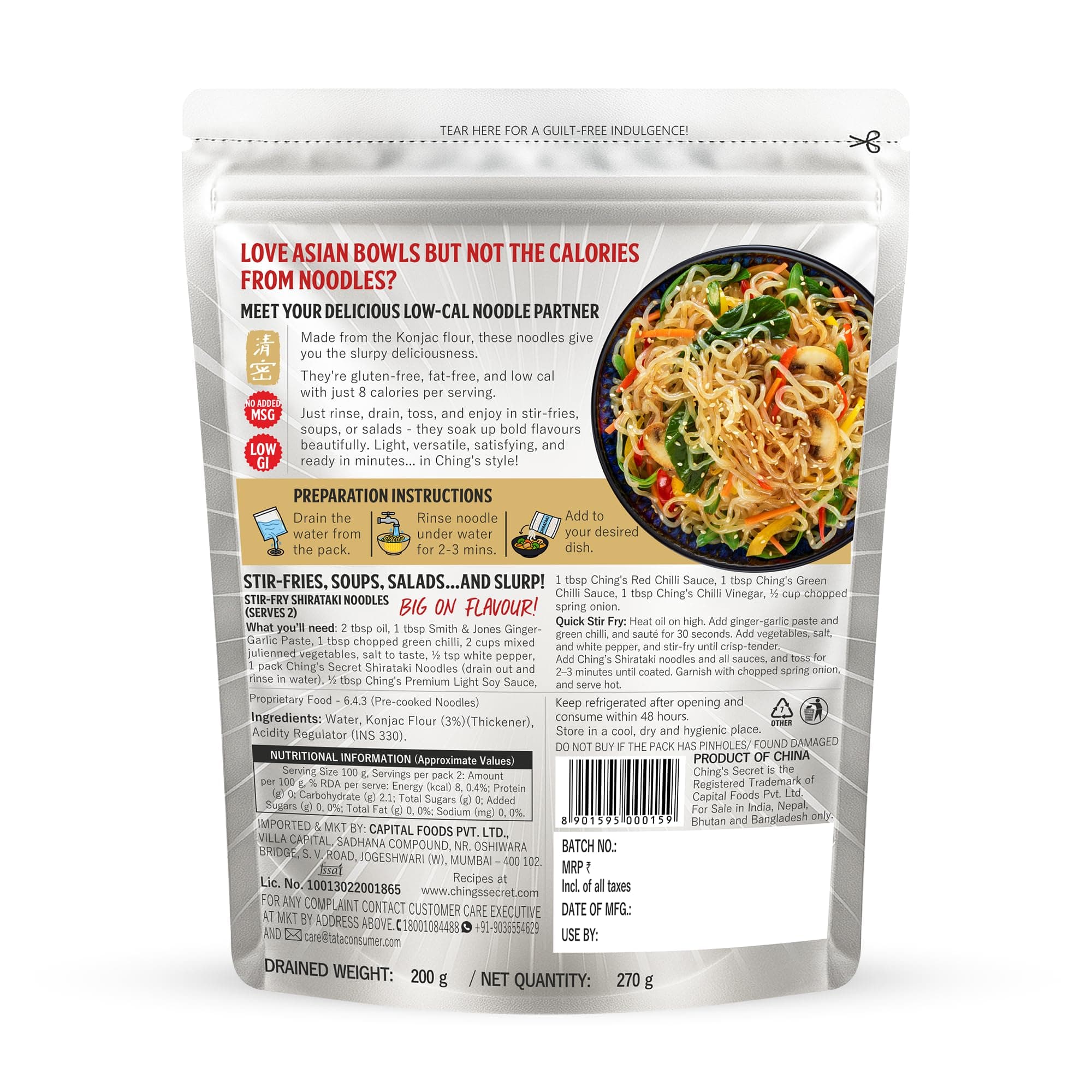 Ching's Secret Shirataki Noodles, 270g — image 2