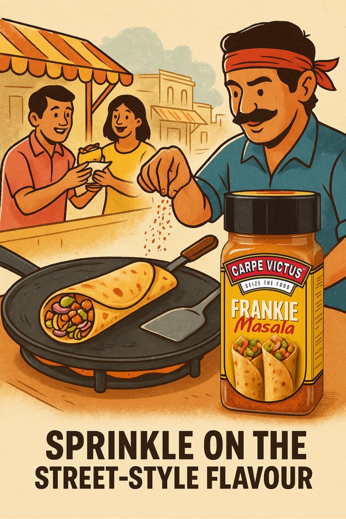 Carpe Victus No Onion No Garlic Authentic Jain Mumbai Frankie Masala for Vegetarian Food, Seasonings for Wraps, Rolls, Sandwiches, Burgers, Franky Seasoning Masalas for Unique Flavor, 100 gms — image 3