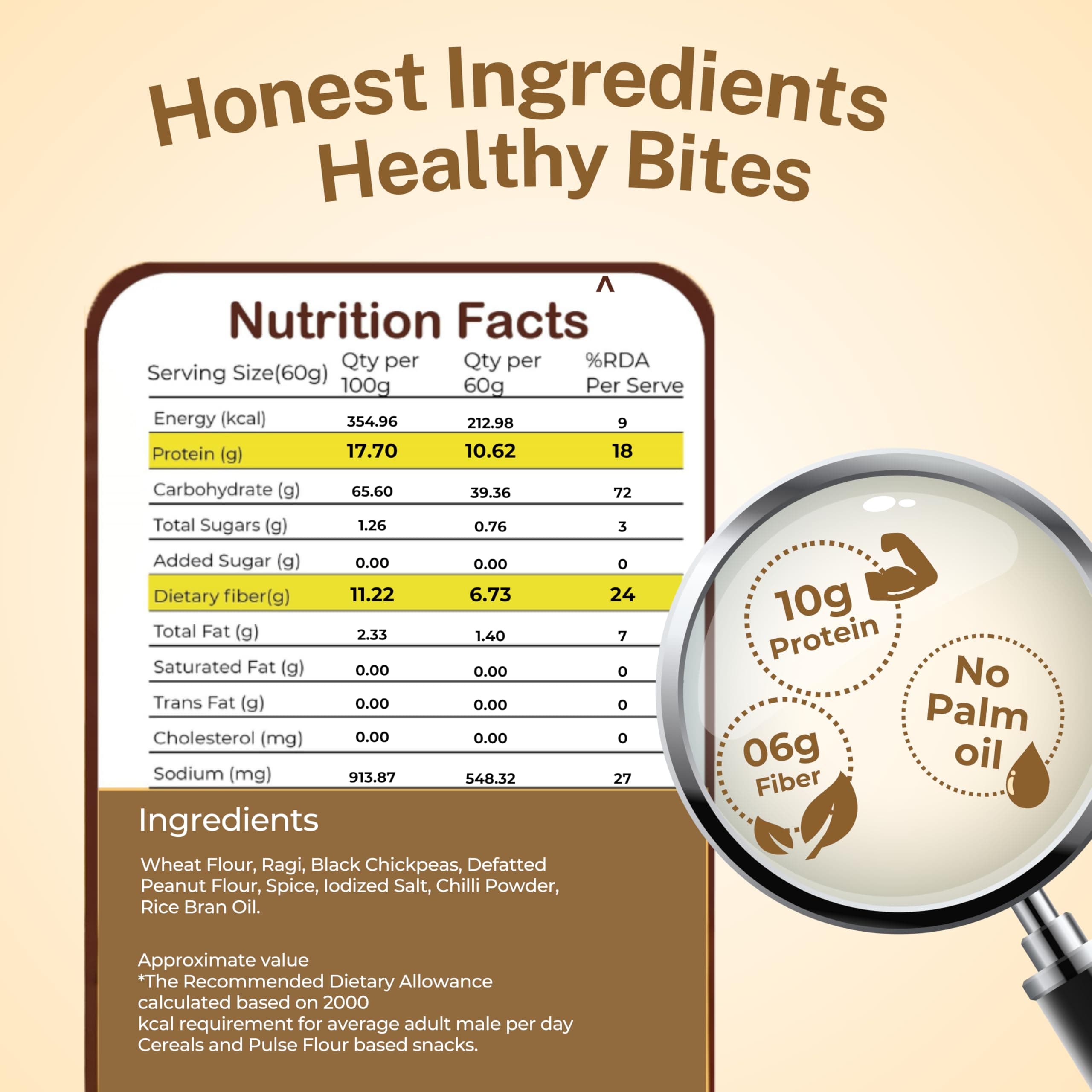 Raagi Khakhra | JAIN | Crispy | Ready To Eat | High Protein High Fiber| No Palm Oil | 200g Vacuum Pack Of 2 — image 3