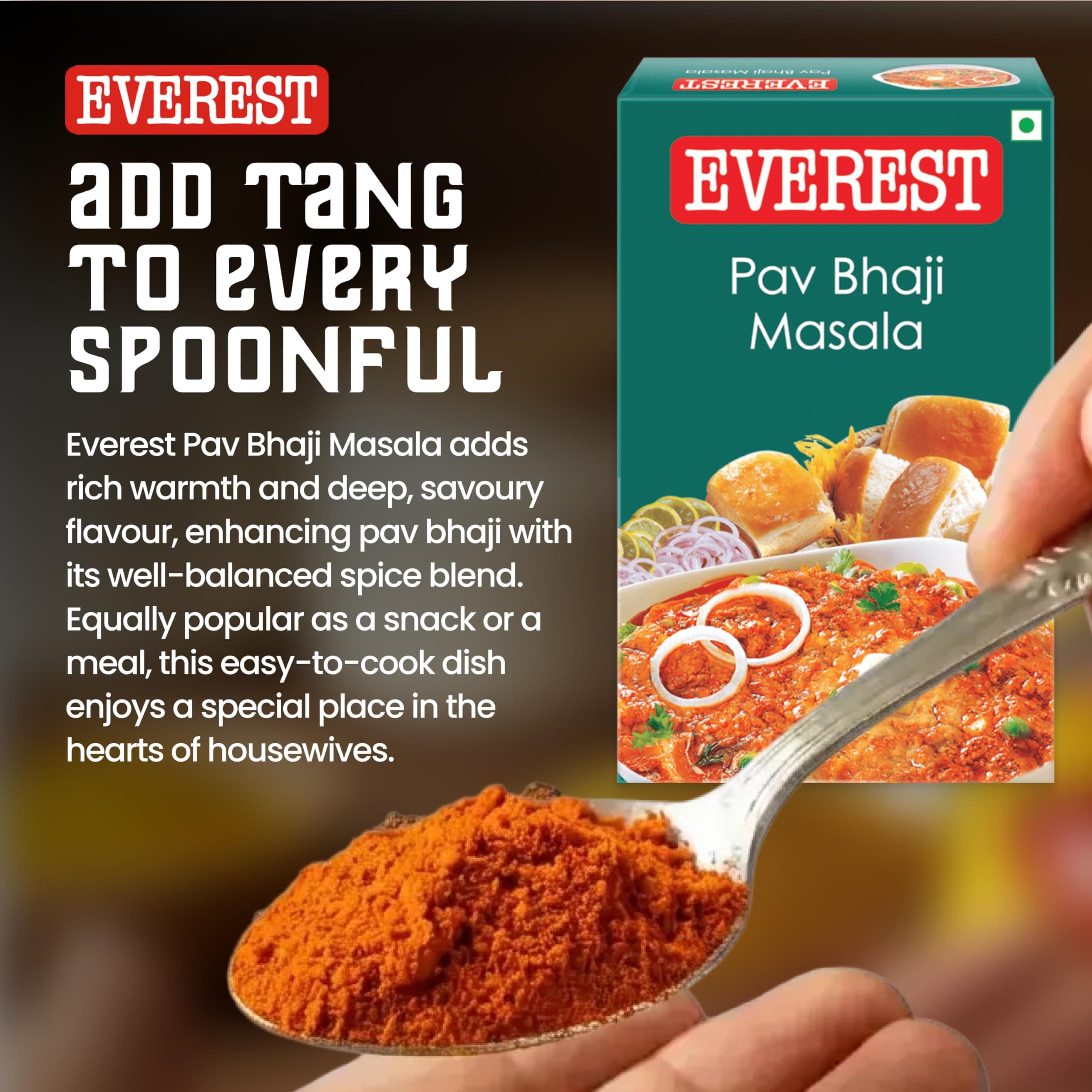 Everest Pav Bhaji Masala – 50g | Authentic Mumbai-Style Spice Blend for Rich, Flavourful Pav Bhaji | Aromatic Masala Powder for Bhaji, Snacks & Street-Style Cooking — image 3