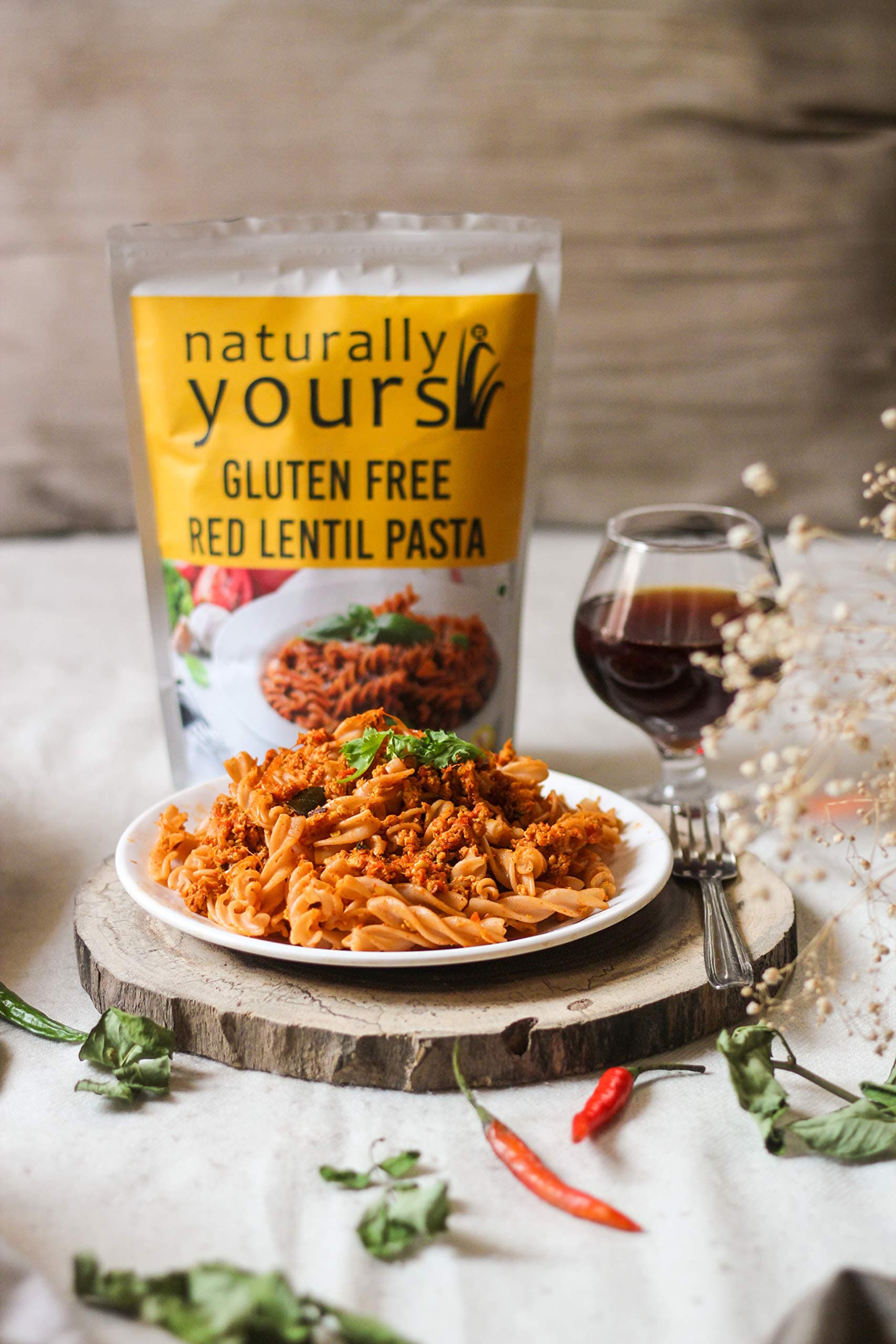 Naturally Yours Red Lentil Pasta | 200g Pack | Gluten-Free, No Maida, No Onion No Garlic, 100% Jain Friendly, Vegan, Preservative-Free | High Plant Protein & Fiber | Healthy Pasta | Pack of 1 — image 4