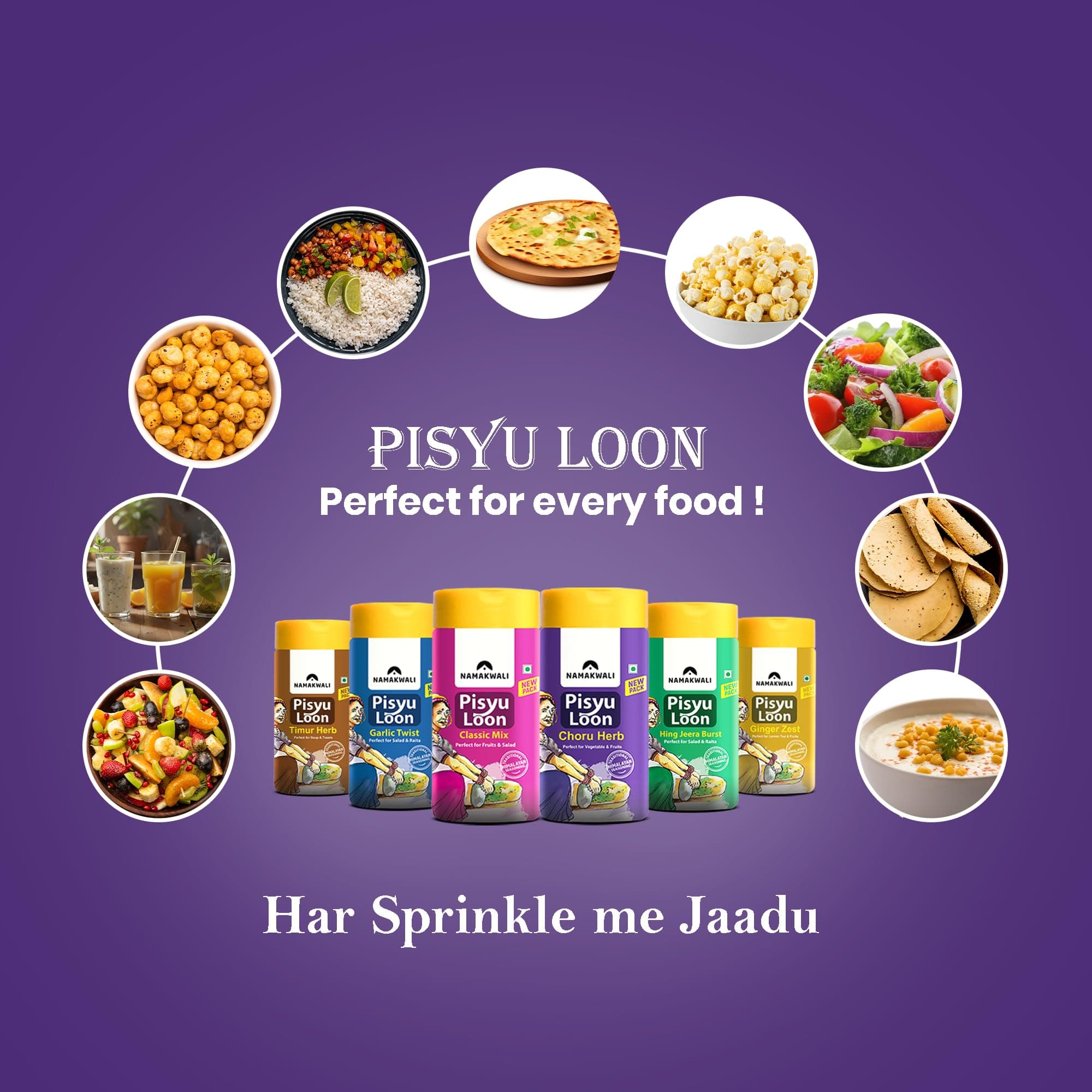 Namakwali Flavoured Pahadi Salts (Timur herb, Gandhrain or Choru herb, Ginger zest) | Pack of 3 - 300 Gram | No Onion No Garlic | Seasoning Combo - Popcorn, Noodles, Salad, Raita, Fruits, Sweet Corn, Makhana | SharkTank India S3 — image 3