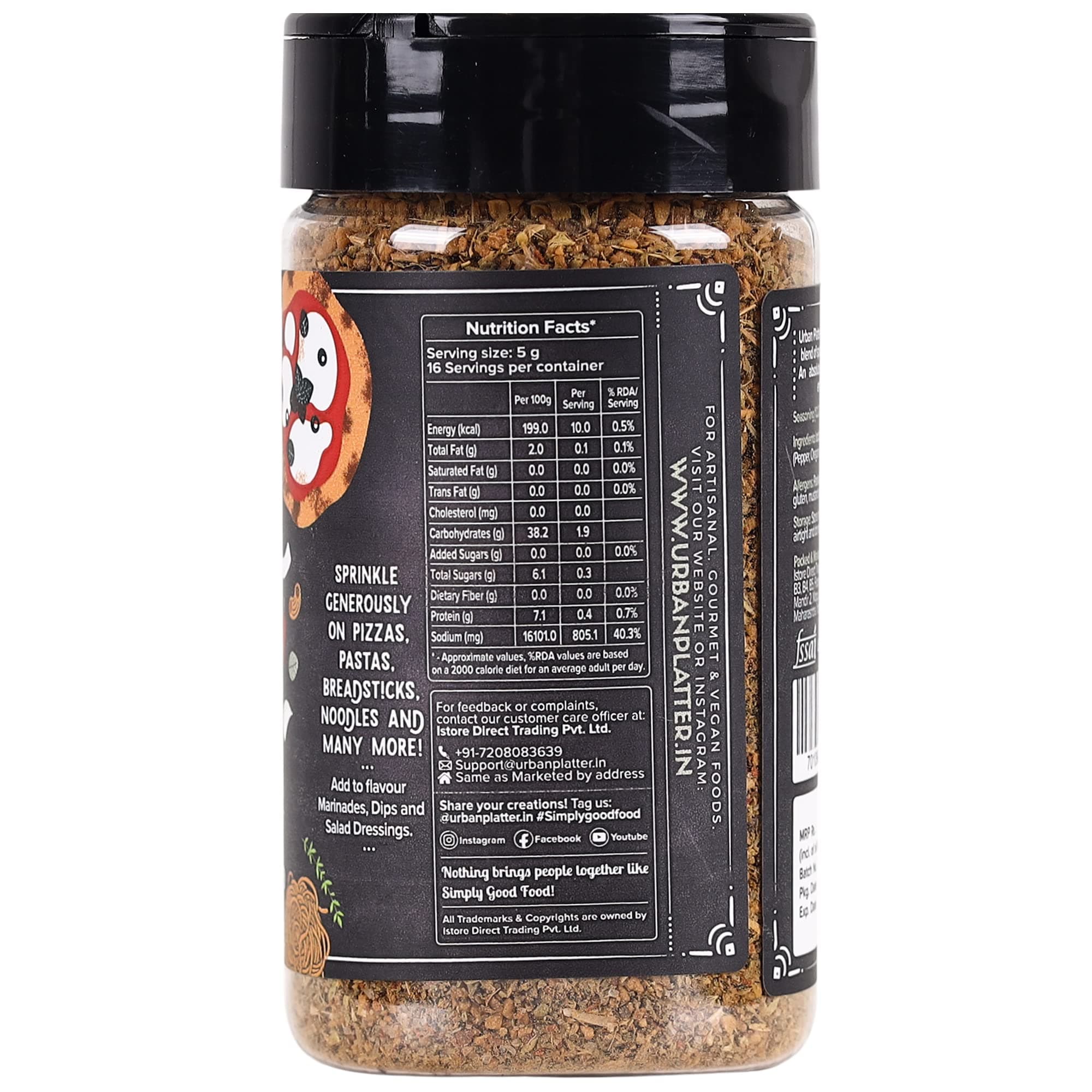 Urban Platter Pizza Pasta Seasoning, 80g (Signature Italian-Style Seasoning | Multipurpose Herb & Spice Blend | MSG-Free) — image 3