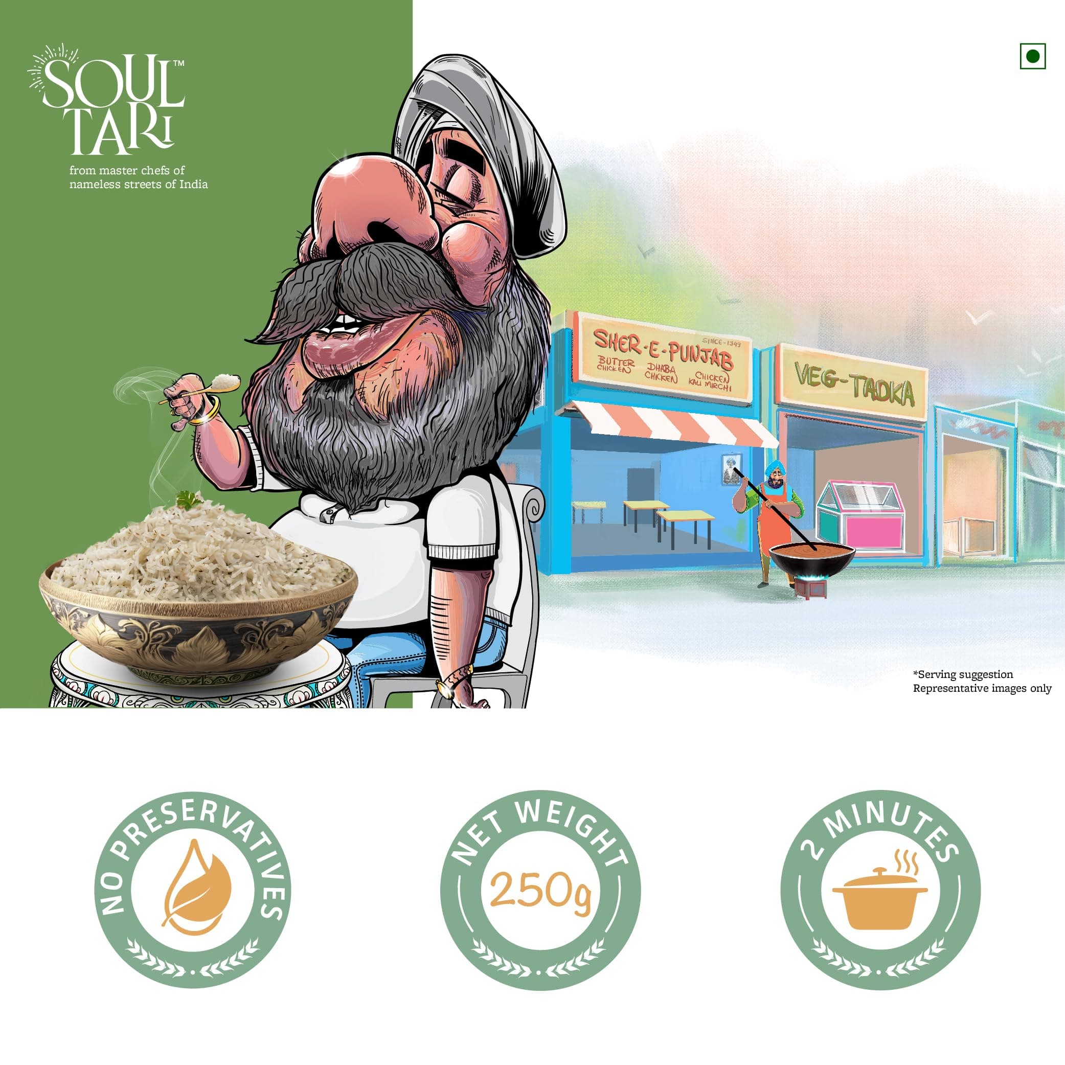 SOULTARI Ready To Eat Jeera Rice | Fluffy White Basmati Rice Tempered With Jeera | Just Heat And Eat | 250 Gram | Pack Of 2 | — image 5