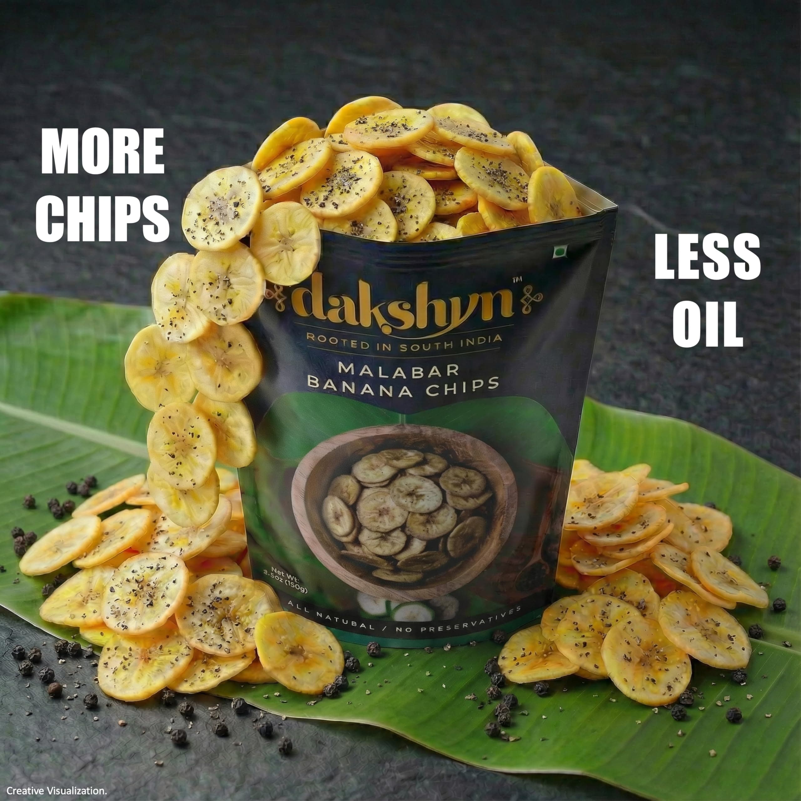 Dakshyn Malabar Salt n Pepper Banana Wafer Chips with Rock Salt (200g x Pack of 2) | Jain Snacks For Fasting Upvas | Oil Free Snacks | Healthy, Gluten Free, Vegan, Plant Based | Falahari Snack — image 5