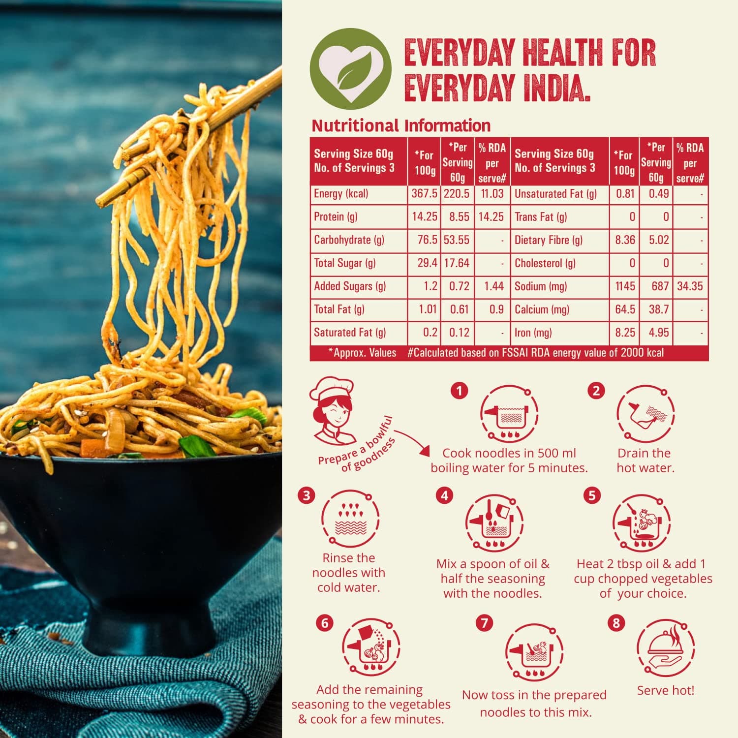 Desi Nutri Multi Millet Noodles | Ready to Eat Noodles | 192 gms | Rich in Iron & Calcium — image 2
