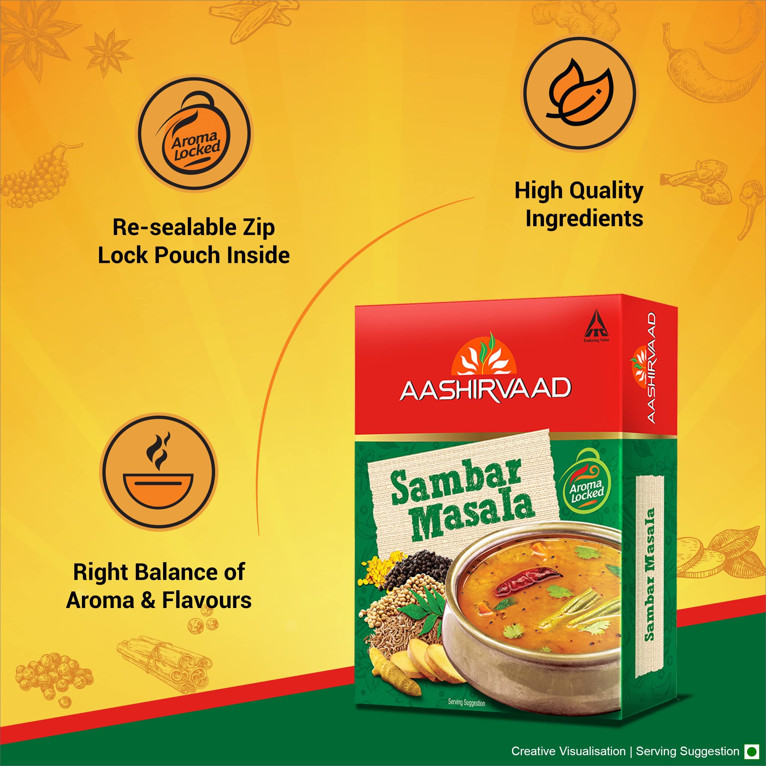 Aashirvaad Sambar Masala, 100g, Blended Spice for Authentic Taste and Colour — image 5
