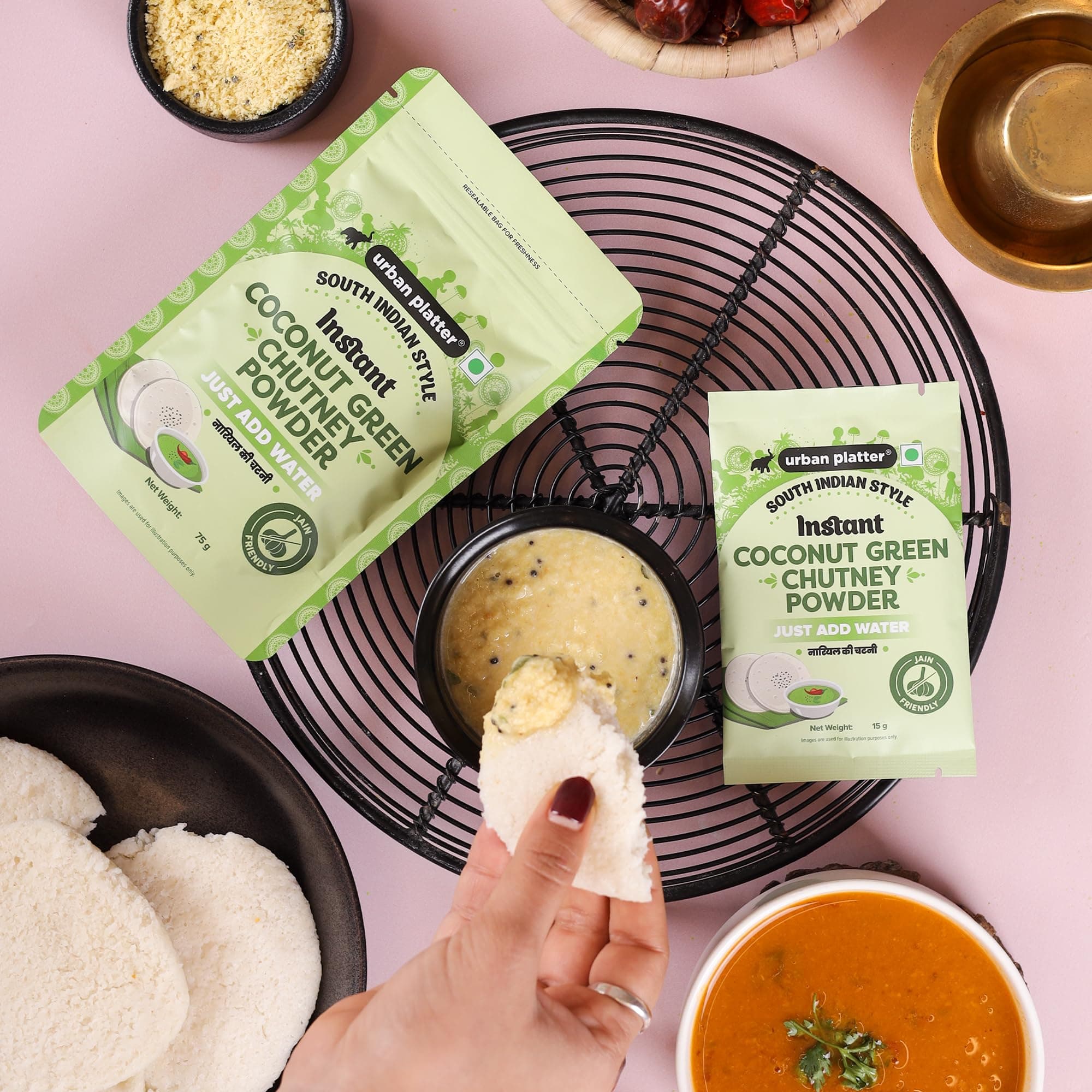 Urban Platter South Indian Style Instant Coconut Green Chutney Powder, 200g / 7oz [Nariyal ki Chutney, Just Add Water] — image 4
