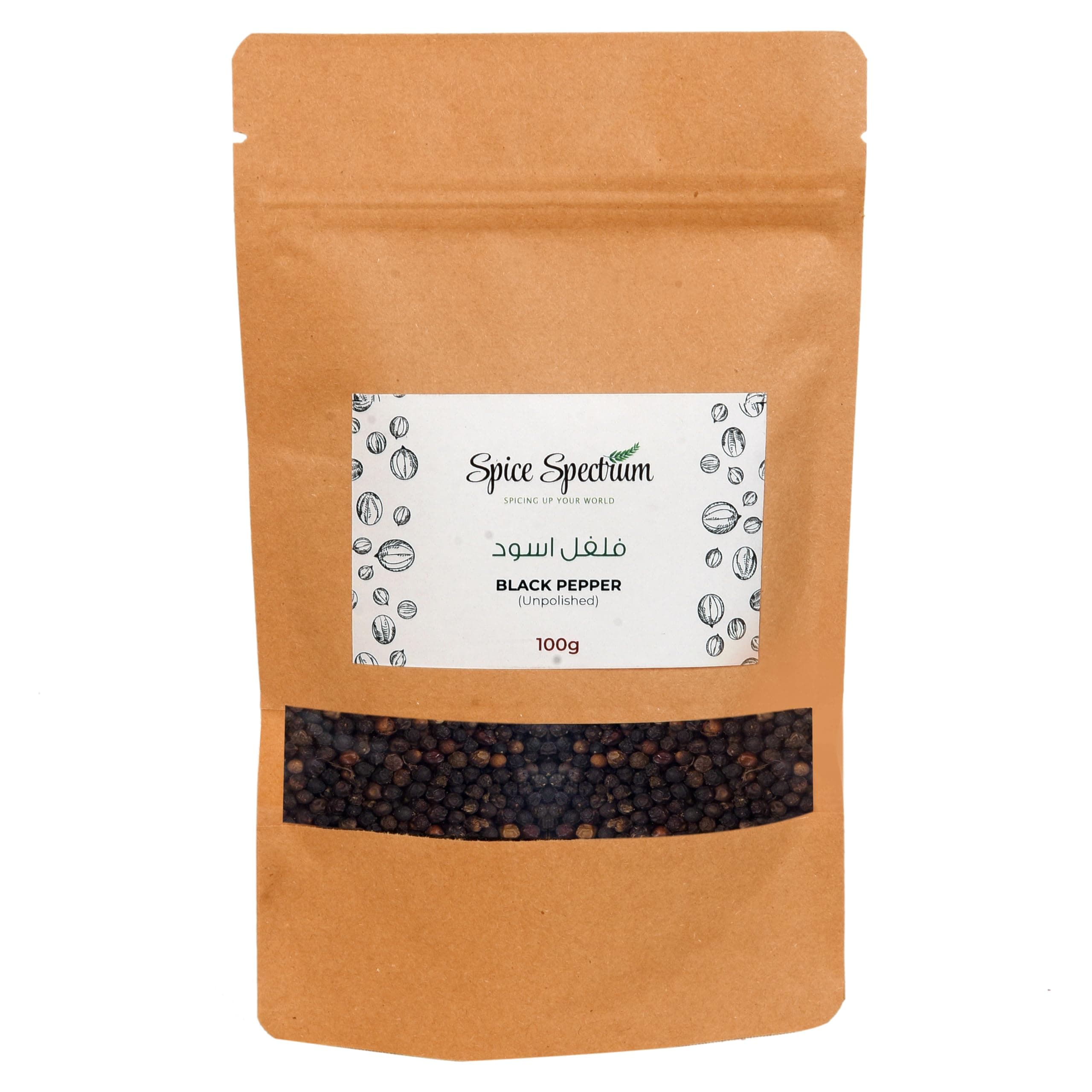Spice Spectrum EXPORT GRADE MG 1 Whole Black Peppercorns 100 gms ( Malabar Garbled 1) | Kerala idukki Fresh Kali Mirch | Black Pepper | Kurumulaku | Kosher Black Pepper Spice for Seasoning, Bulk Refill, Mix | Bold Flavour for Every Dish