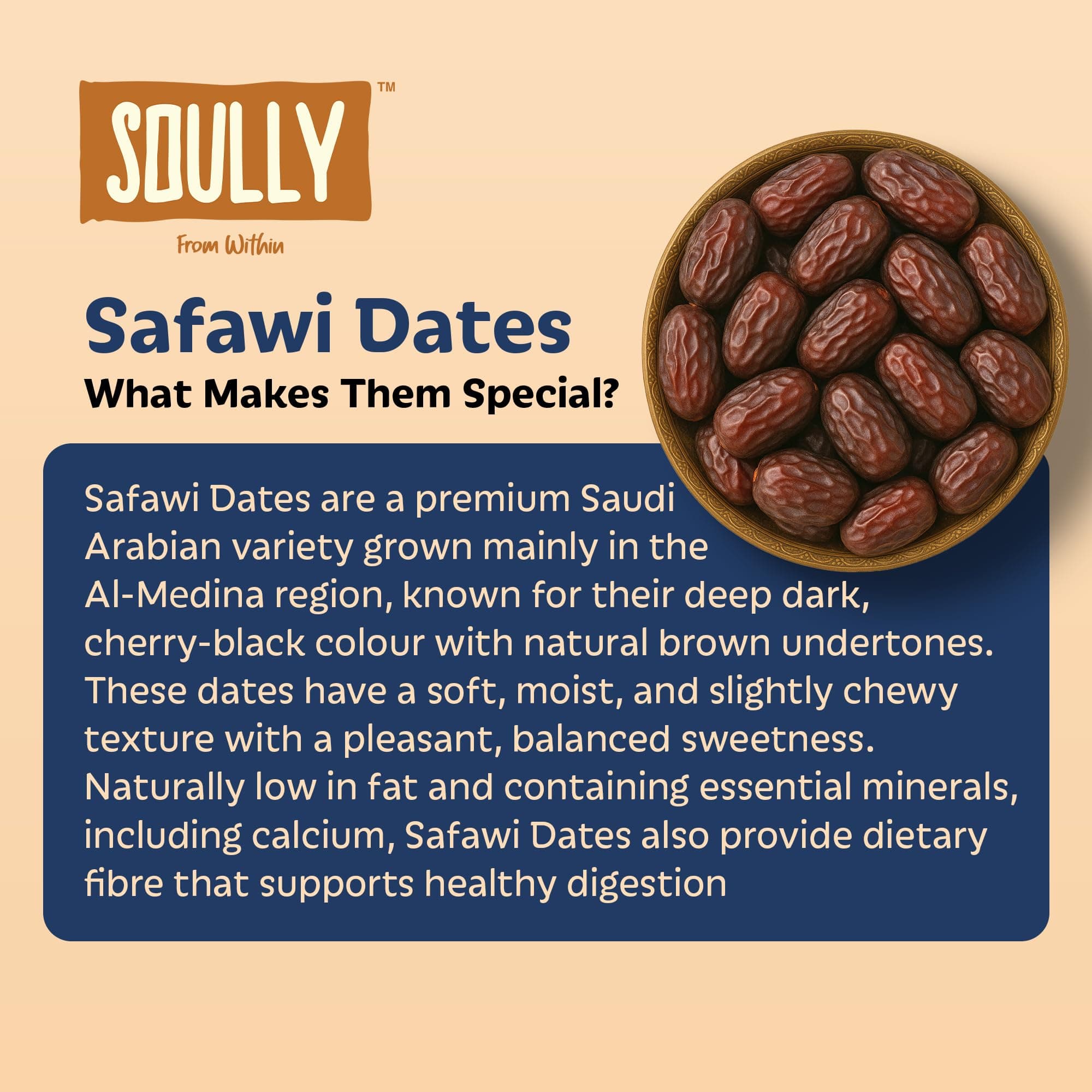 Soully Safawi Dates 400g | Premium Dates from Al-Medina | High in Fibre | Soft & Juicy Khajoor | No Added Sweeteners or Preservatives | Healthy Snacks khajur | Healthy Kalmi Dates for Snacking & Recipes — image 4