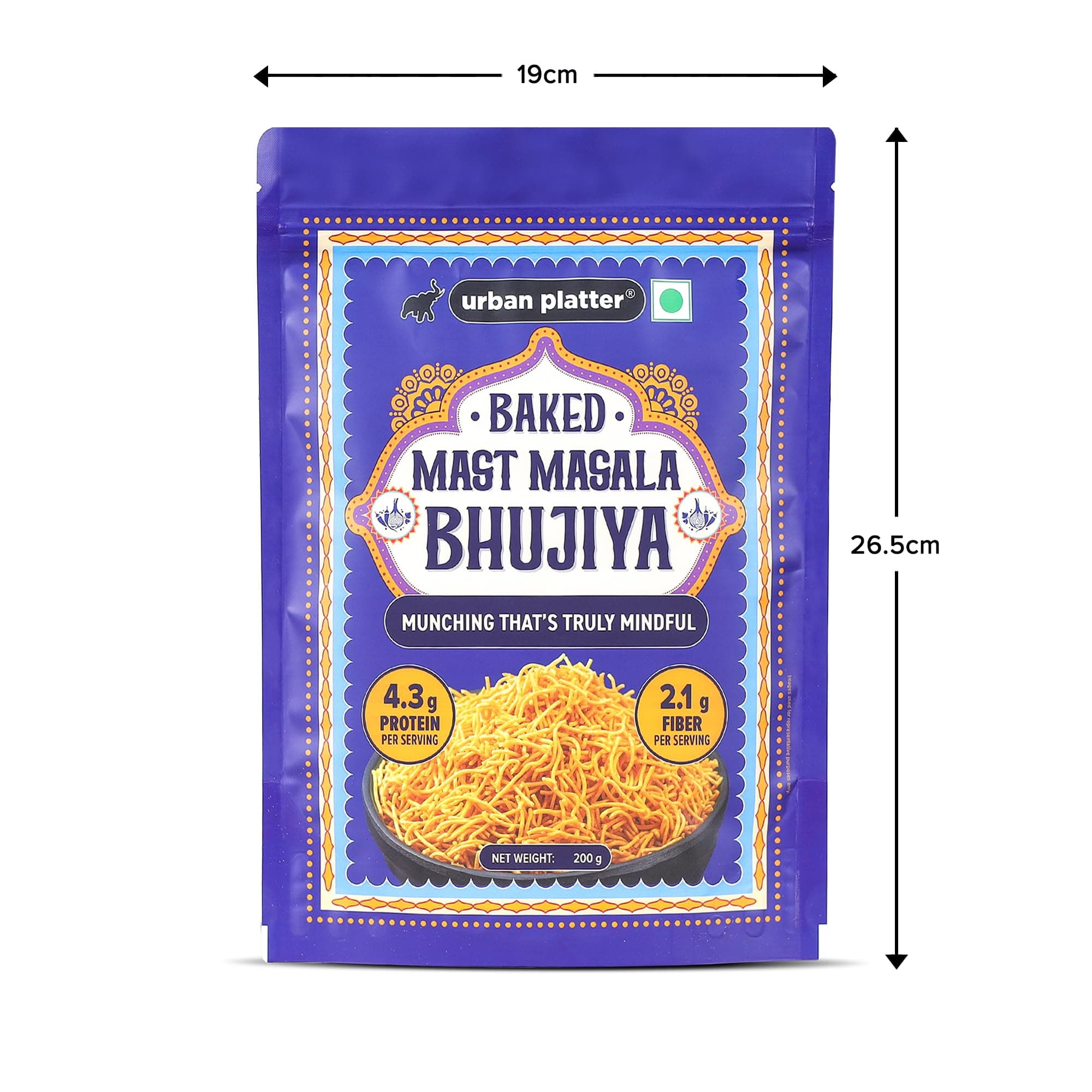 Urban Platter Baked Bhujia/Bhujiya Mast Masala, 200g (Baked Not Fried, Better-For-You Indian Snack, 4.3g Protein & 2.1g Fibre) — image 9