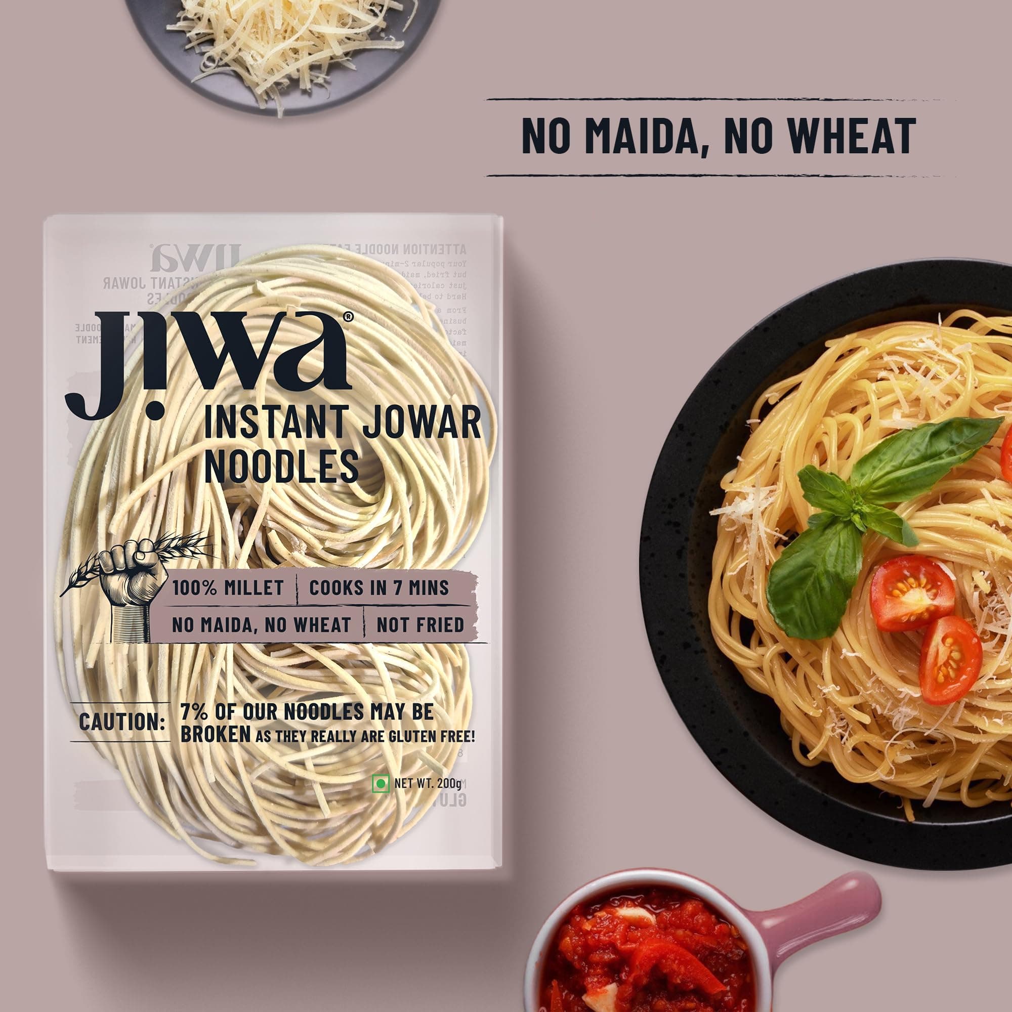 Jiwa Instant Jowar Noodles | Hakka Noodles | Cooks in 7 Minutes | Ready to Cook | 100% Millet | No Maida, No Atta | Not Fried | Gluten Free | 200 G — image 6