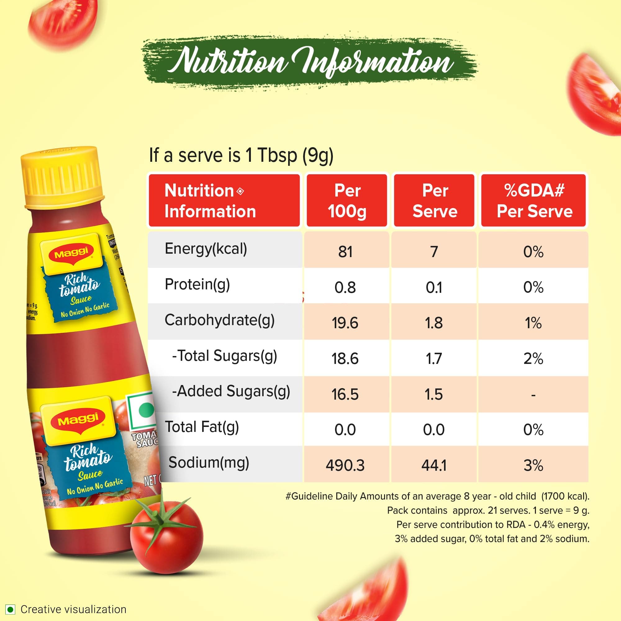 MAGGI Rich Tomato Sauce, No Onion No Garlic, 190g — image 2