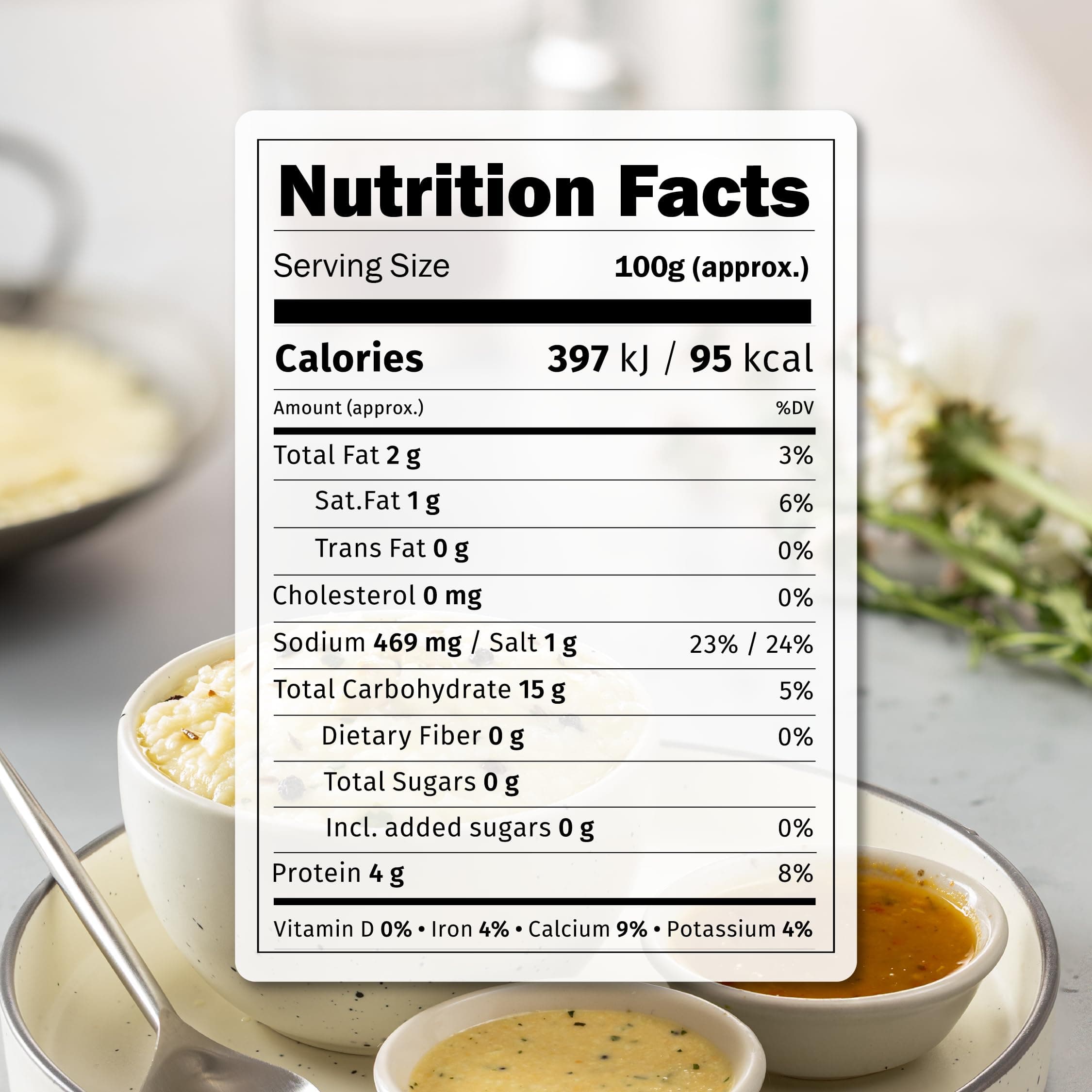 Chutnefy Ghee (Ven) Pongal (With Coconut Chutney & Sambar) | 95g Freeze-Dried Instant Meal | Just Add Hot Water to make a meal for 1 | 0% Preservatives or Additives — image 2