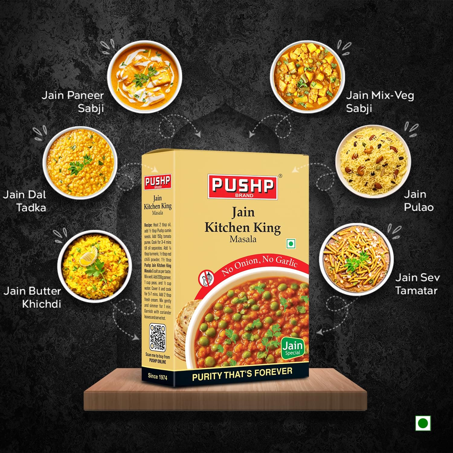 Pushp Brand Jain Kitchen King Masala | 100 Gram Box | Fresh & Aromatic Spice | Flavorful, Pure, and Perfect for Jain Cuisine (Pack of 1) — image 7