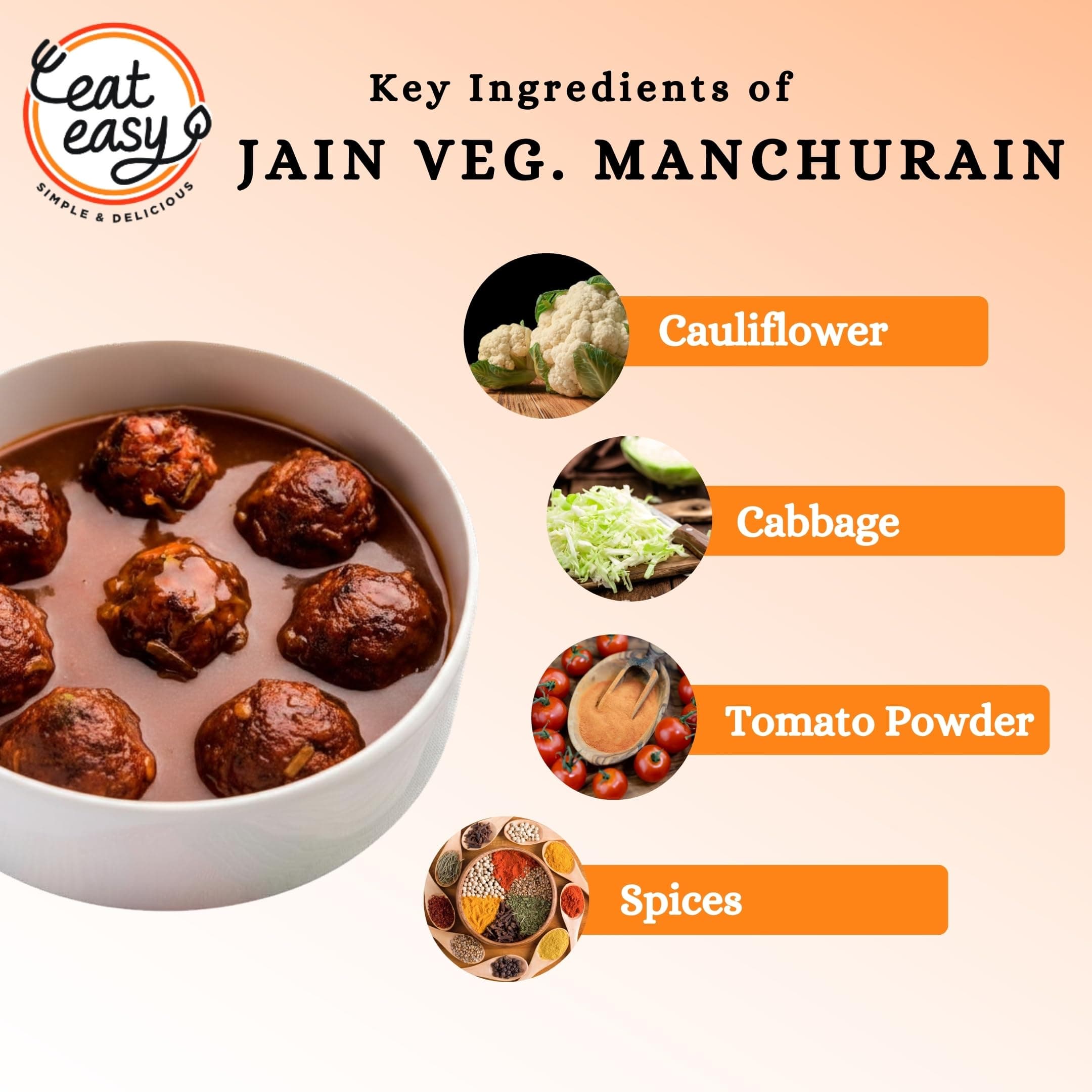 Eat Easy Instant Jain Veg Manchurian- 85gm(Pack of 2) | No Onion No Garlic, Just Add Hot Water | Freeze Dried Ready-to-Eat Indo-Chinese Meal | Travel Food, Office Lunch, Camping, Hostel Meals — image 5