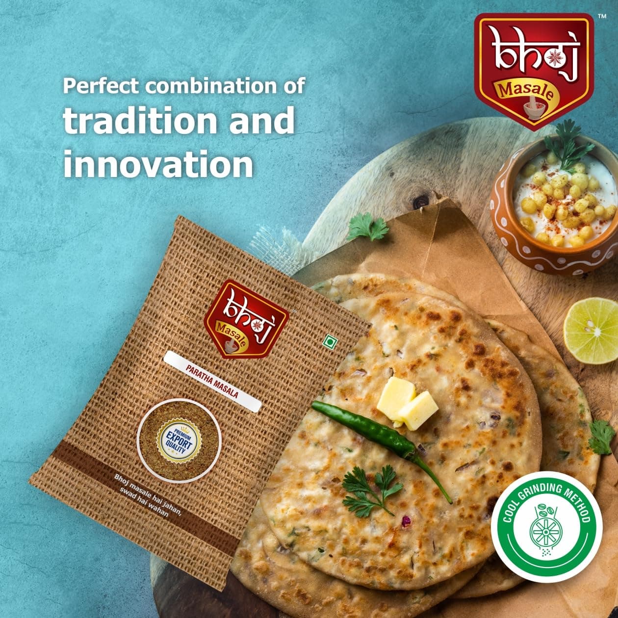 Bhoj Masale Paratha Masala 100GM | Premium Artisanal Jain Spices with Rich & Strong Flavour | Ready to Use | No added colours | No Onion and No Garlic (Jain Friendly) — image 3