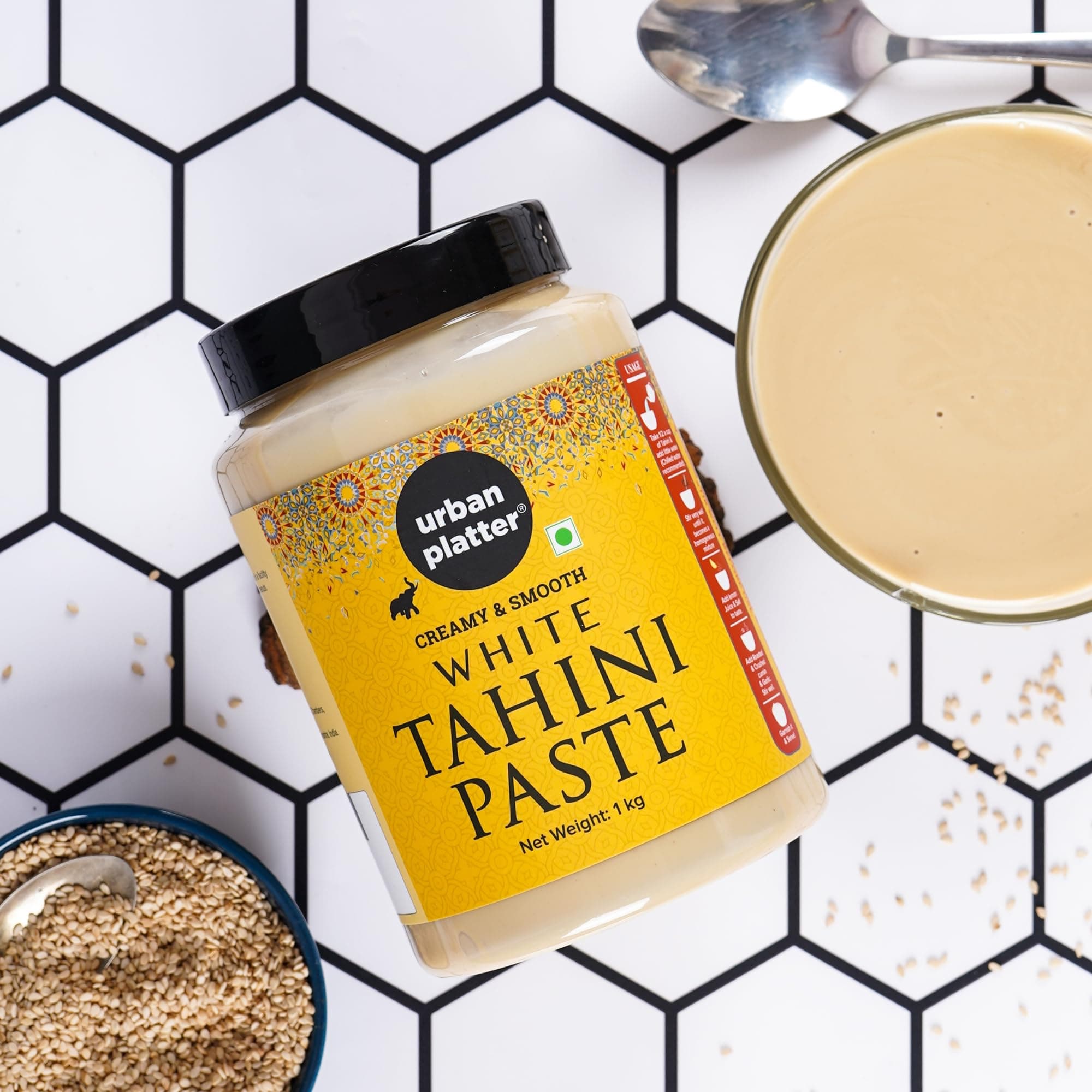 Urban Platter Tahini Paste, 1kg (Smooth & Creamy White Sesame Paste, No Additives, Ideal for Hummus, Shawarma Sauce, Baba Ghanoush & Salad Dressings) — image 6