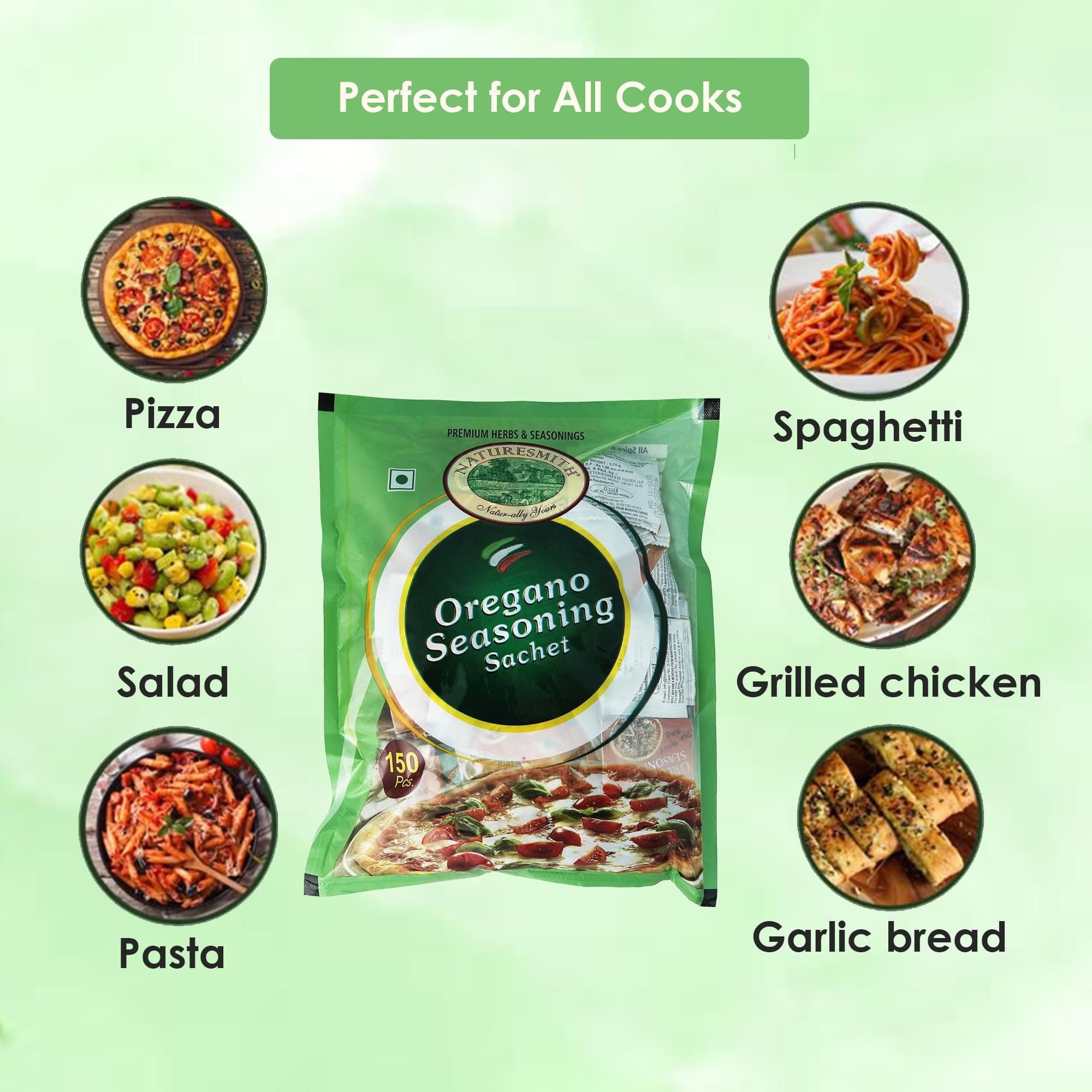 NATURE SMITH Oregano Seasoning Sachet | 150 Pcs Sachet In Packet | Ready to Use Pouch |,112 Gm — image 3
