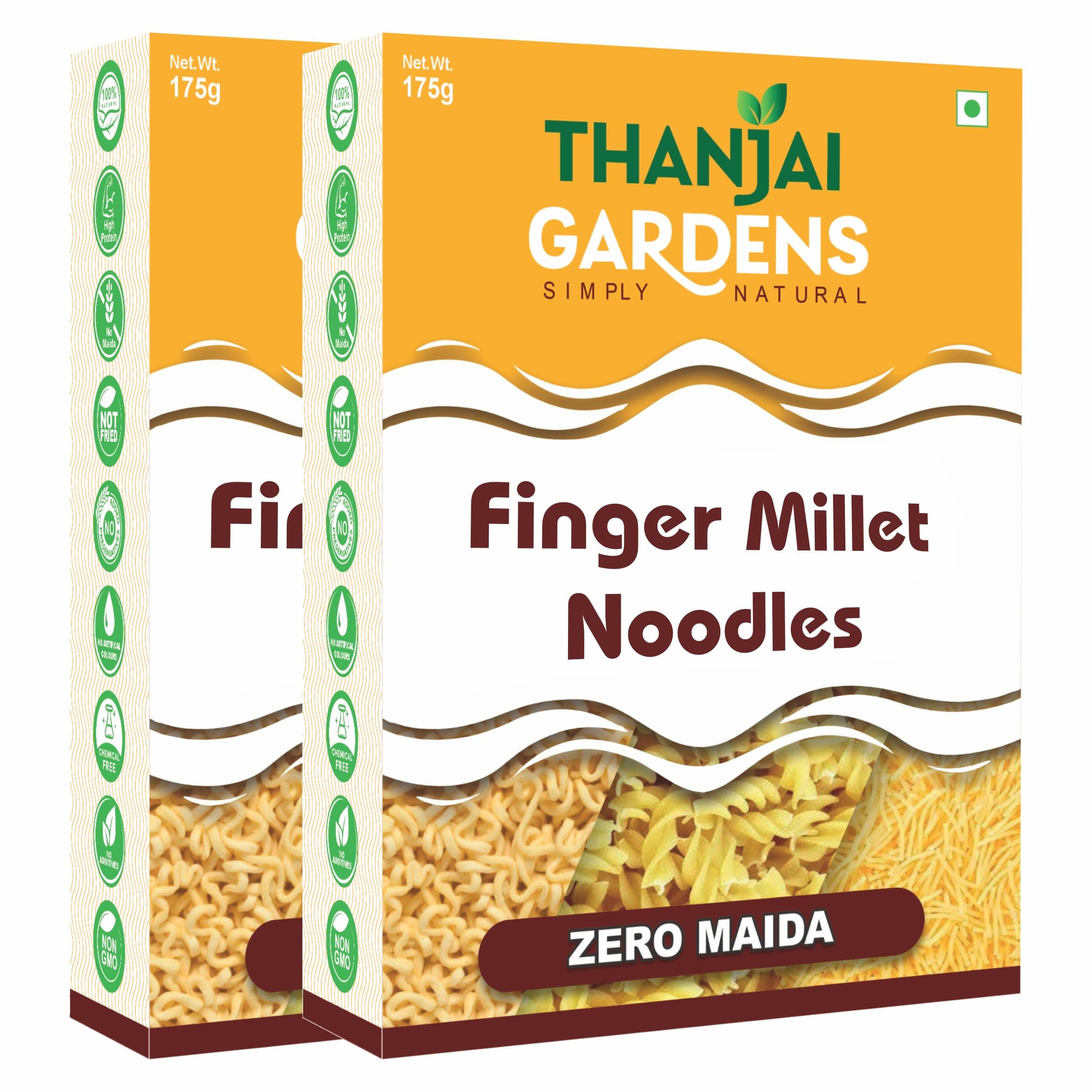 THANJAI GARDENS - SIMPLY NATURAL Finger Millet Noodles – Nutrient-Dense, Nutritious & rich-Fiber Instant Noodles | No Maida, No Preservatives No Artificial Color | 175 G Each | Pack of 2 — image 2