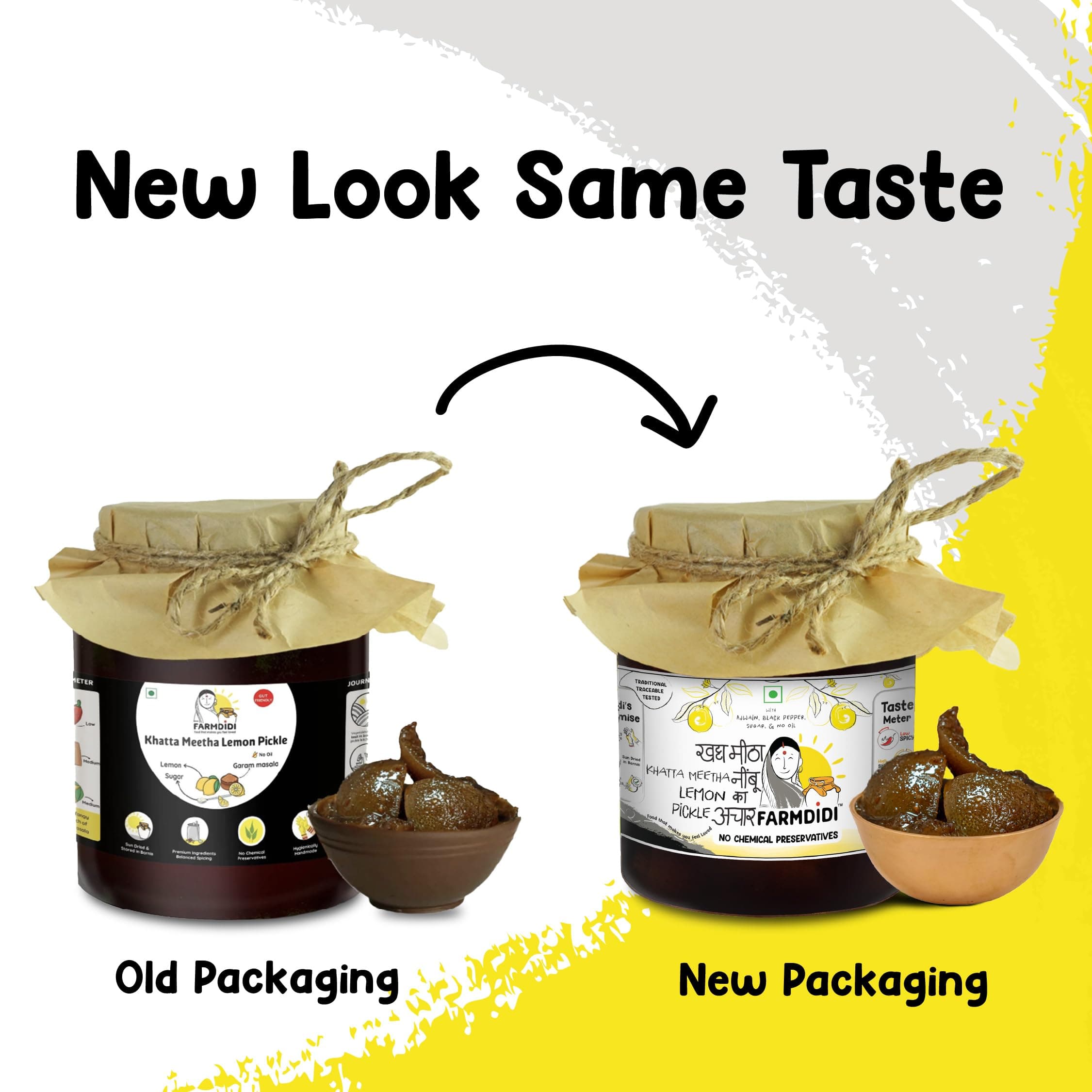 FarmDidi Lemon Pickle 1 Kg in Fresh | Indian Homemade Nimbu ka Achar with No Onion & Garlic | Sweet & Sour Oil-Free Pickle | Traditional Grandma-Style Recipe | Organically Processed — image 3