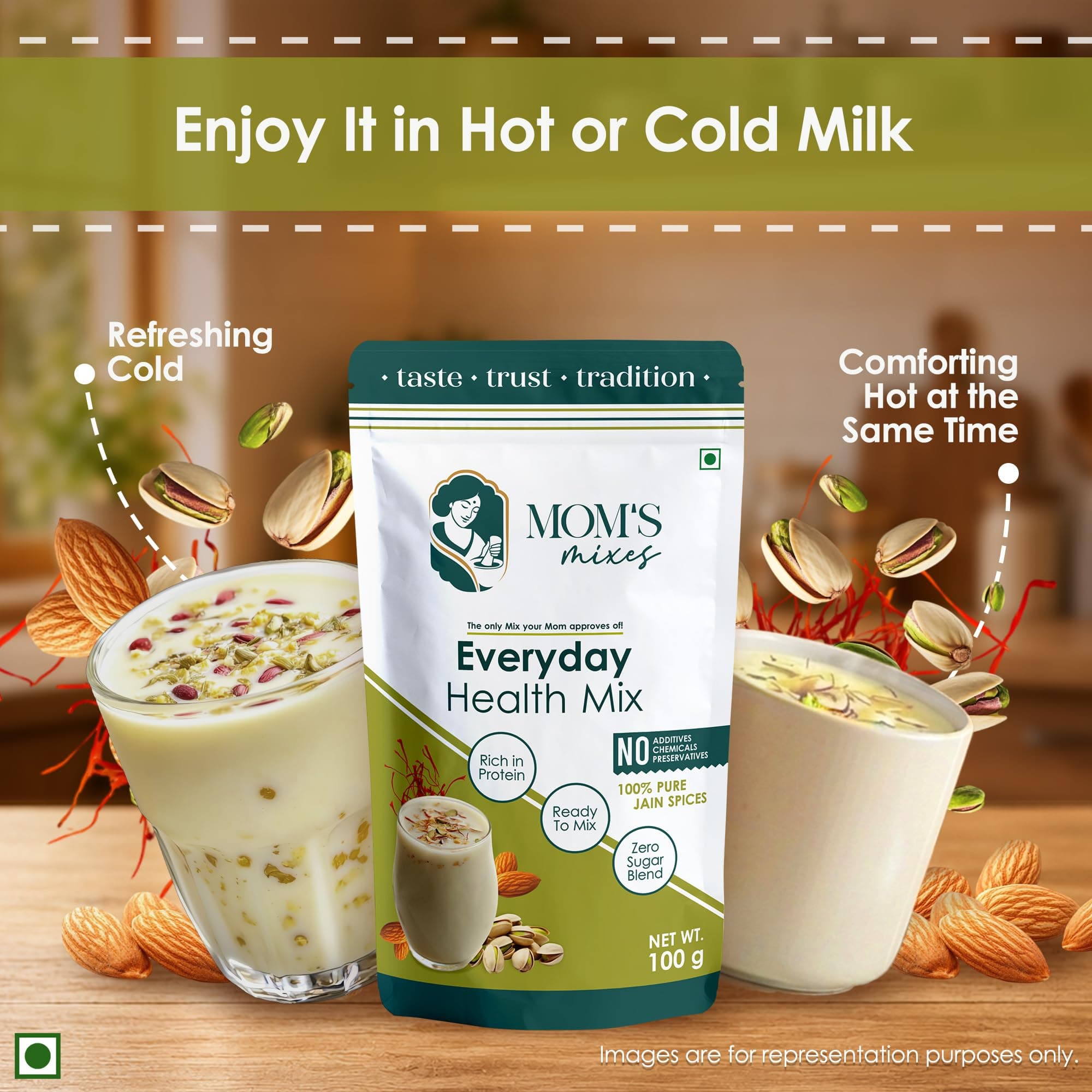 Mom’s Mixes Everyday Health Mix | Dry Fruits | 16g Natural Protein | Almonds, Pistachios & Seeds Blend | Pure Jain Mix | No Sugar | Semi-Solid Nutrient Mix | Pure Jain | No Preservatives | No MSG | Healthy Blend | 200g — image 8