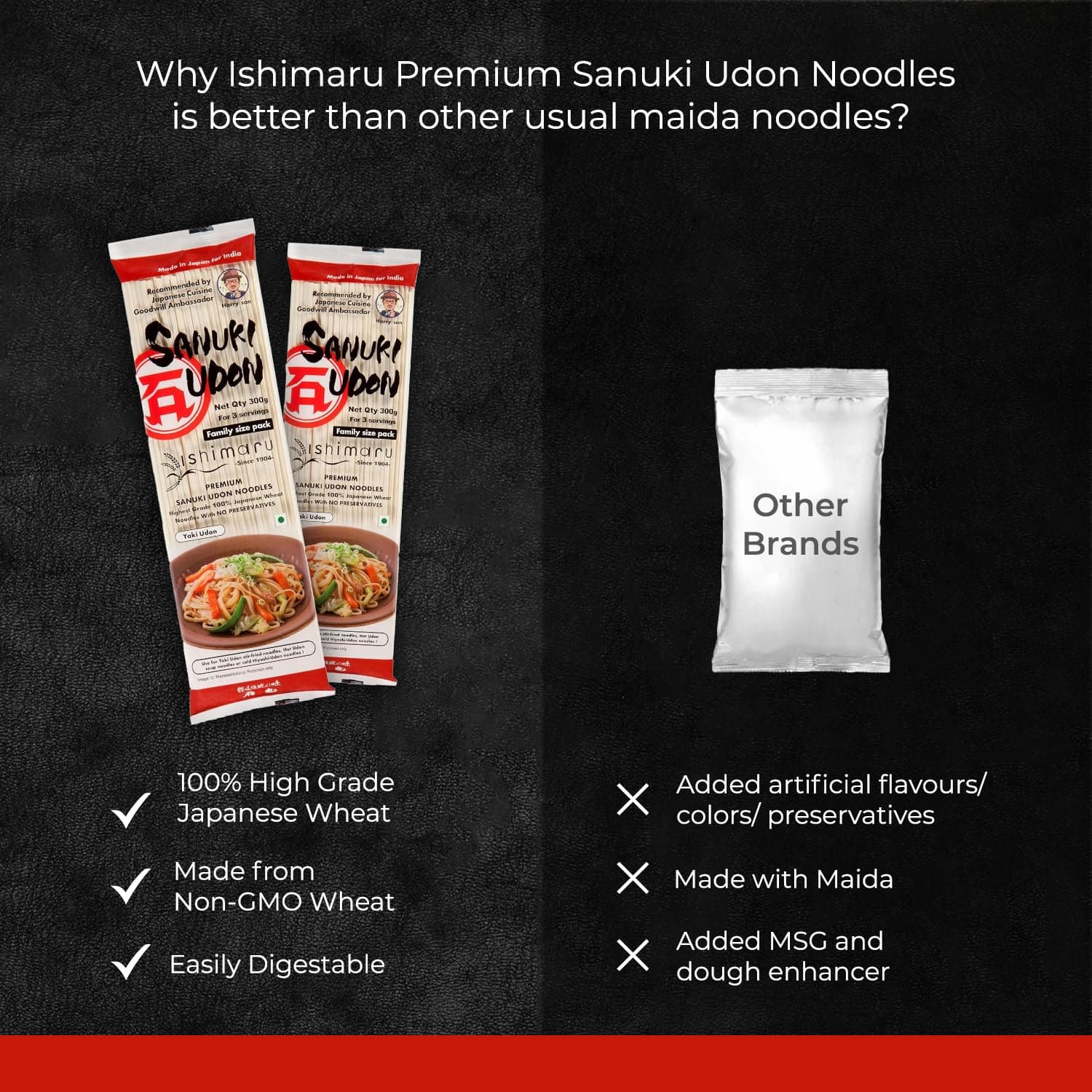Pocket Kitchen Ishimaru Premium Sanuki Udon Noodles - 600gram (300gram X 2) | Made in Japan | Highest Grade 100% Japanese Wheat | No Maida, No Preservatives, Not Fried but Dried, No MSG — image 5