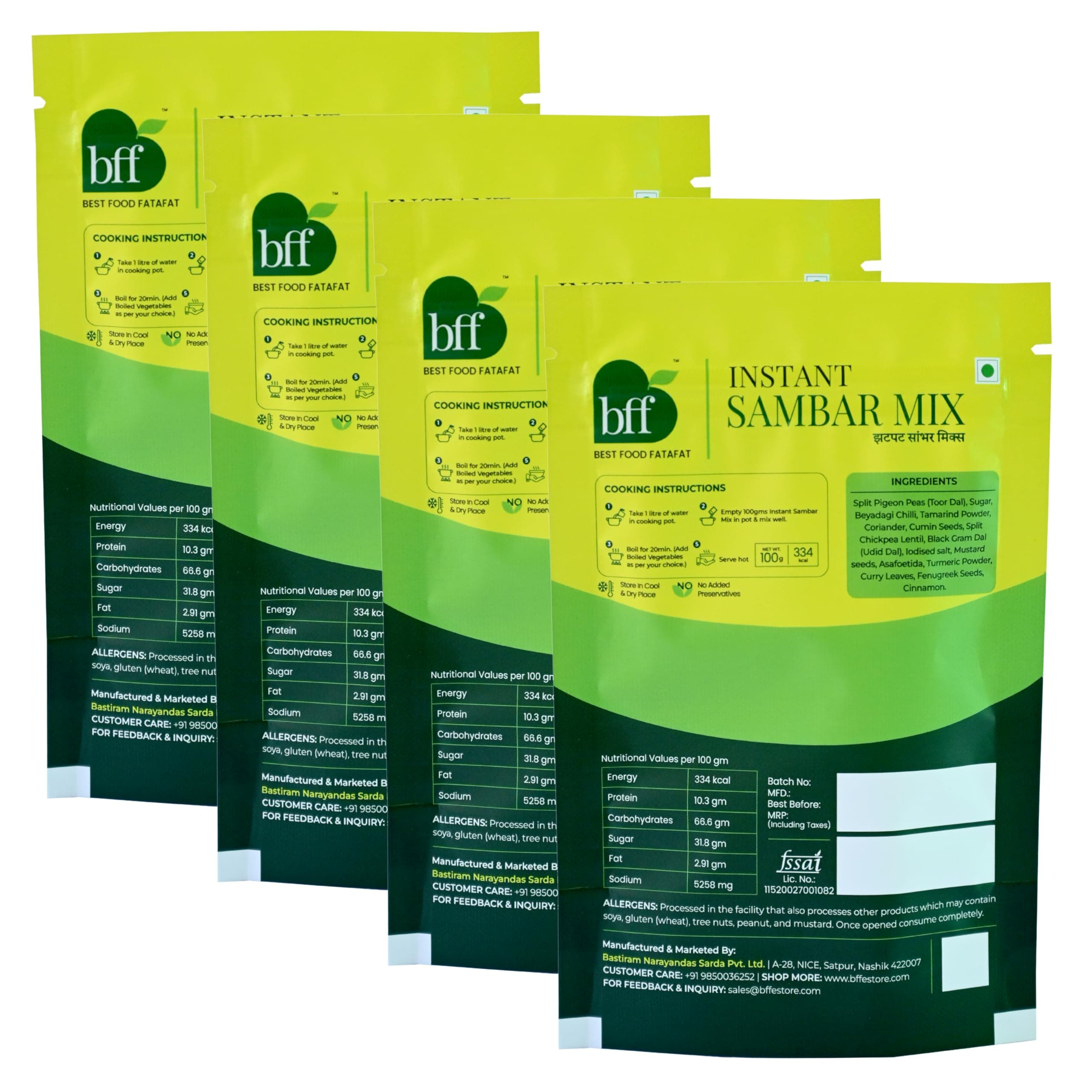 Instant Sambar Mix – Pack of 4 (100g Each) | Ready-to-Cook South Indian Curry | Made with Lentils & Spices | No Added Preservatives | No Onion and No Garlic | Suitable for Rice, Idli, Dosa & Vada | Easy to Prepare — image 2